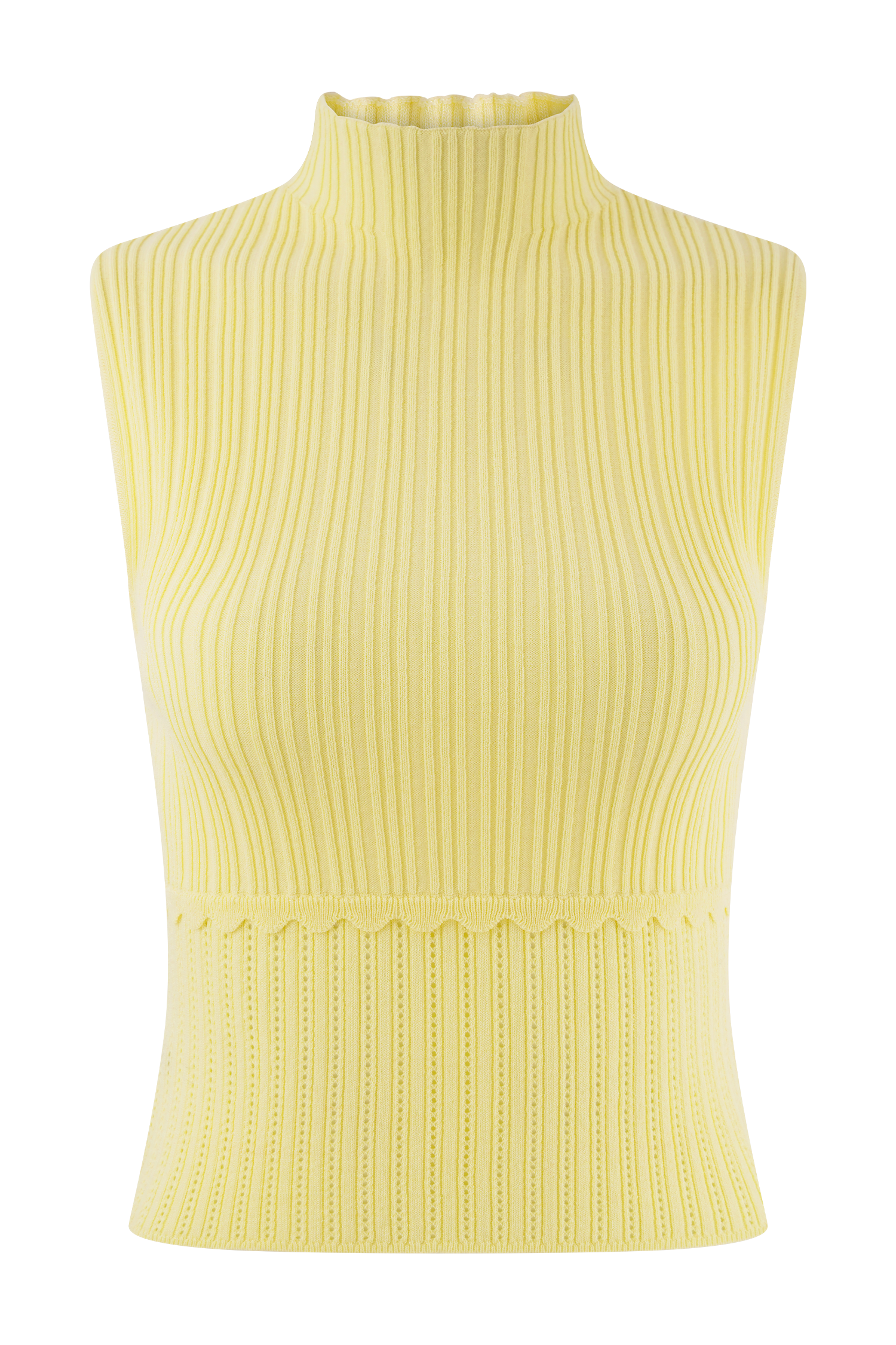 Levauro Indy Pointelle Örgü Üst - Limon