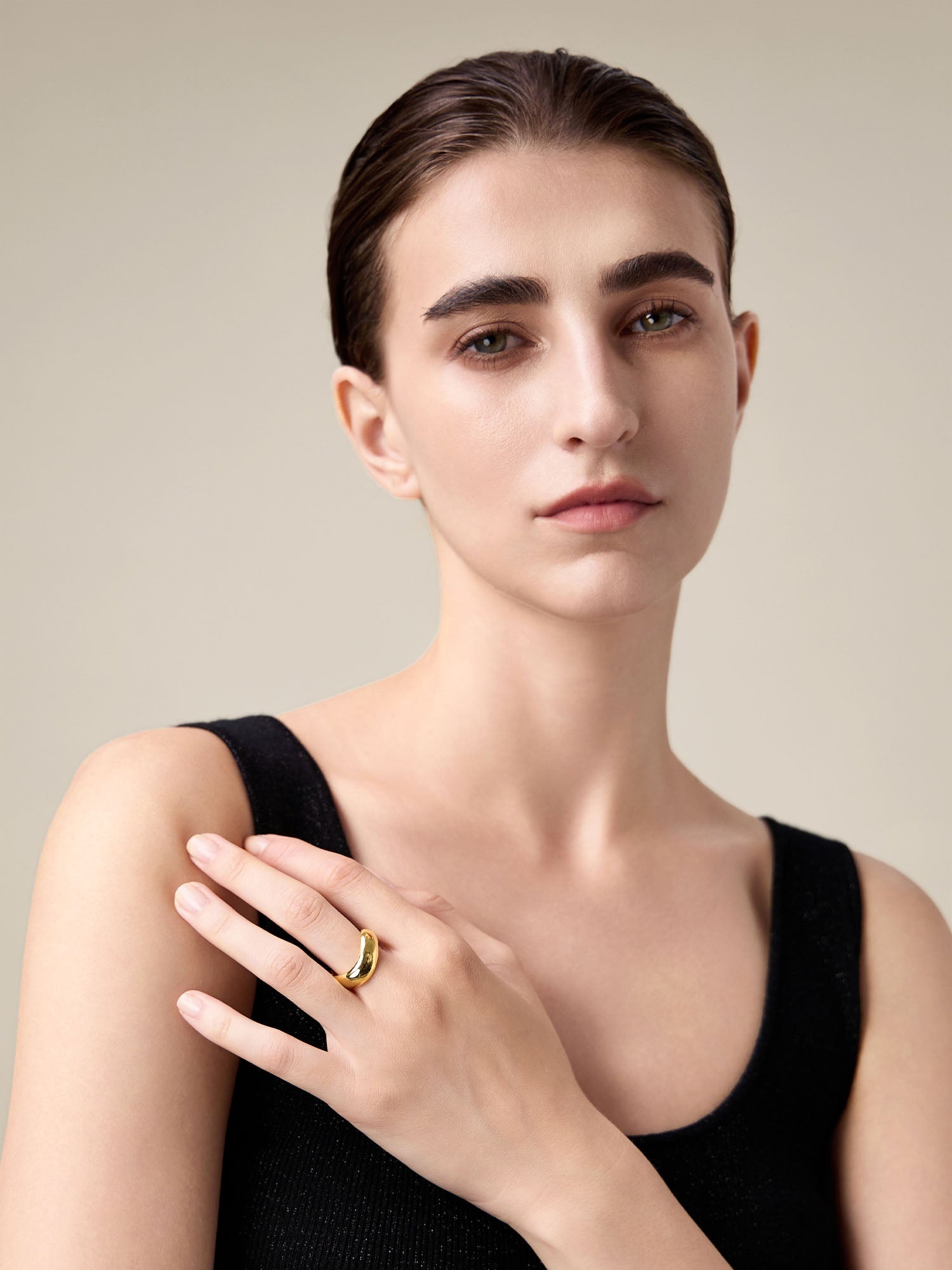 Levauro 18k Gold Simple Wave Ring