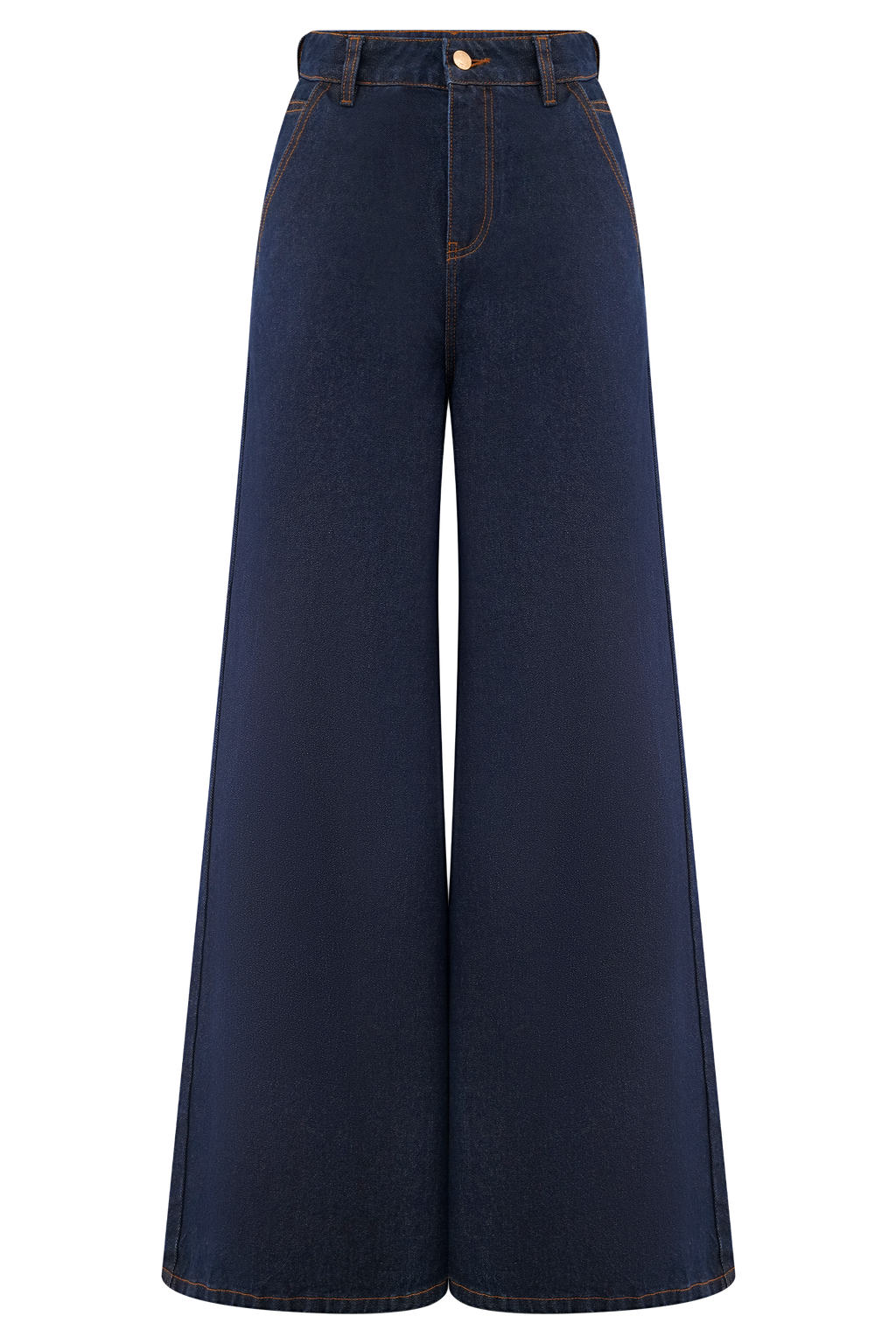 Levauro Jen Geniş Paça Flare Denim Jeans - İndigo Mavi