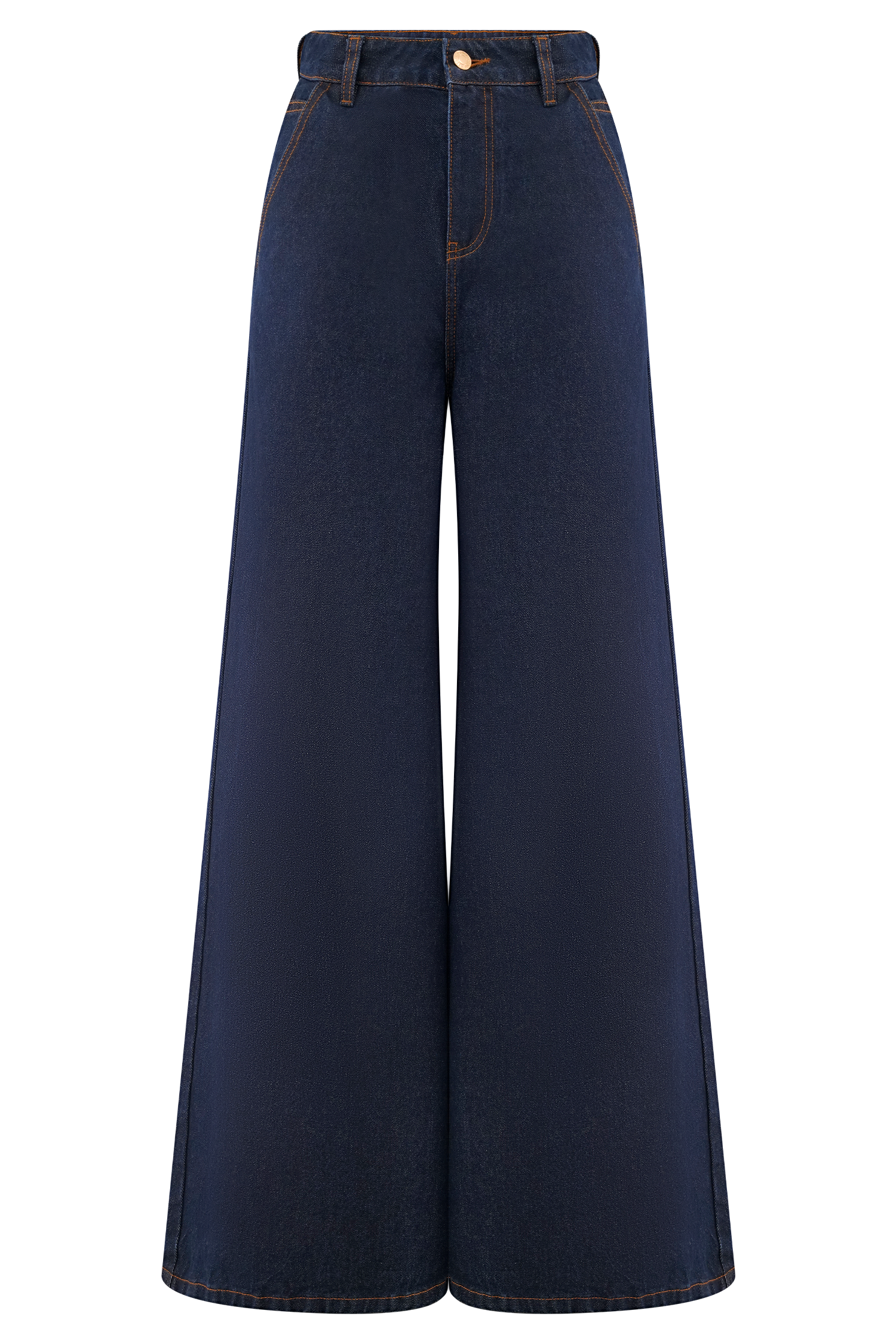 Levauro Jen Geniş Paça Flare Denim Jeans - İndigo Mavi