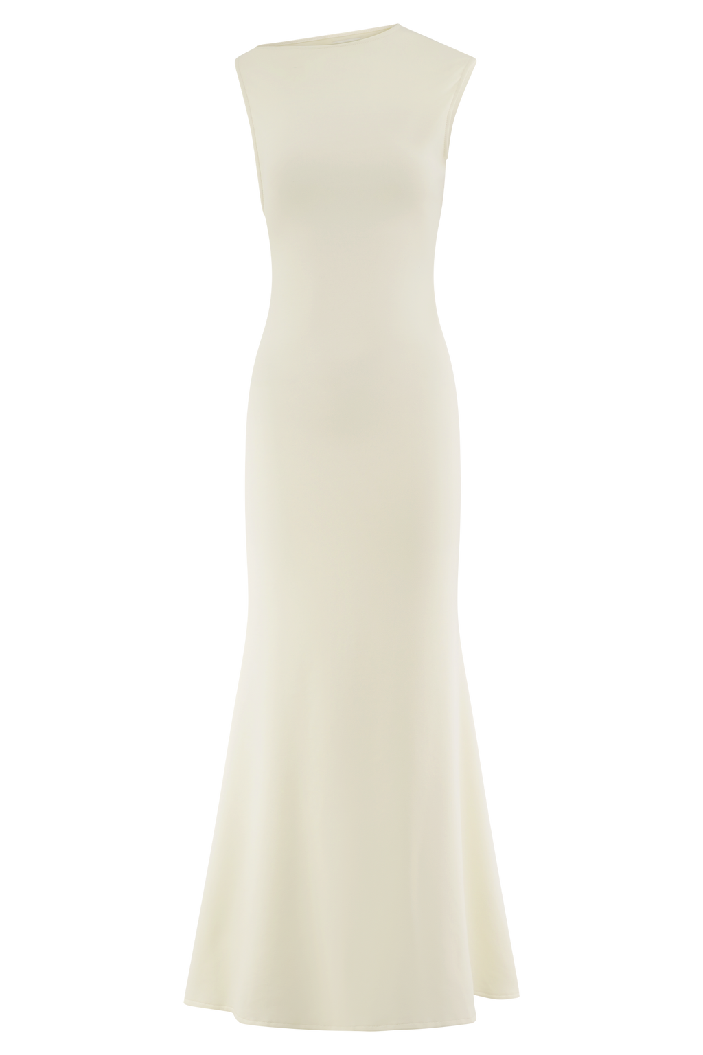 Levauro Katerina Scuba Jersey Cut Out Maxi Elbise - Fildişi