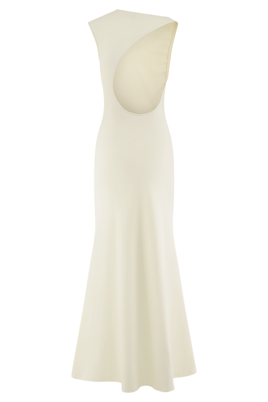 Levauro Katerina Scuba Jersey Cut Out Maxi Elbise - Fildişi