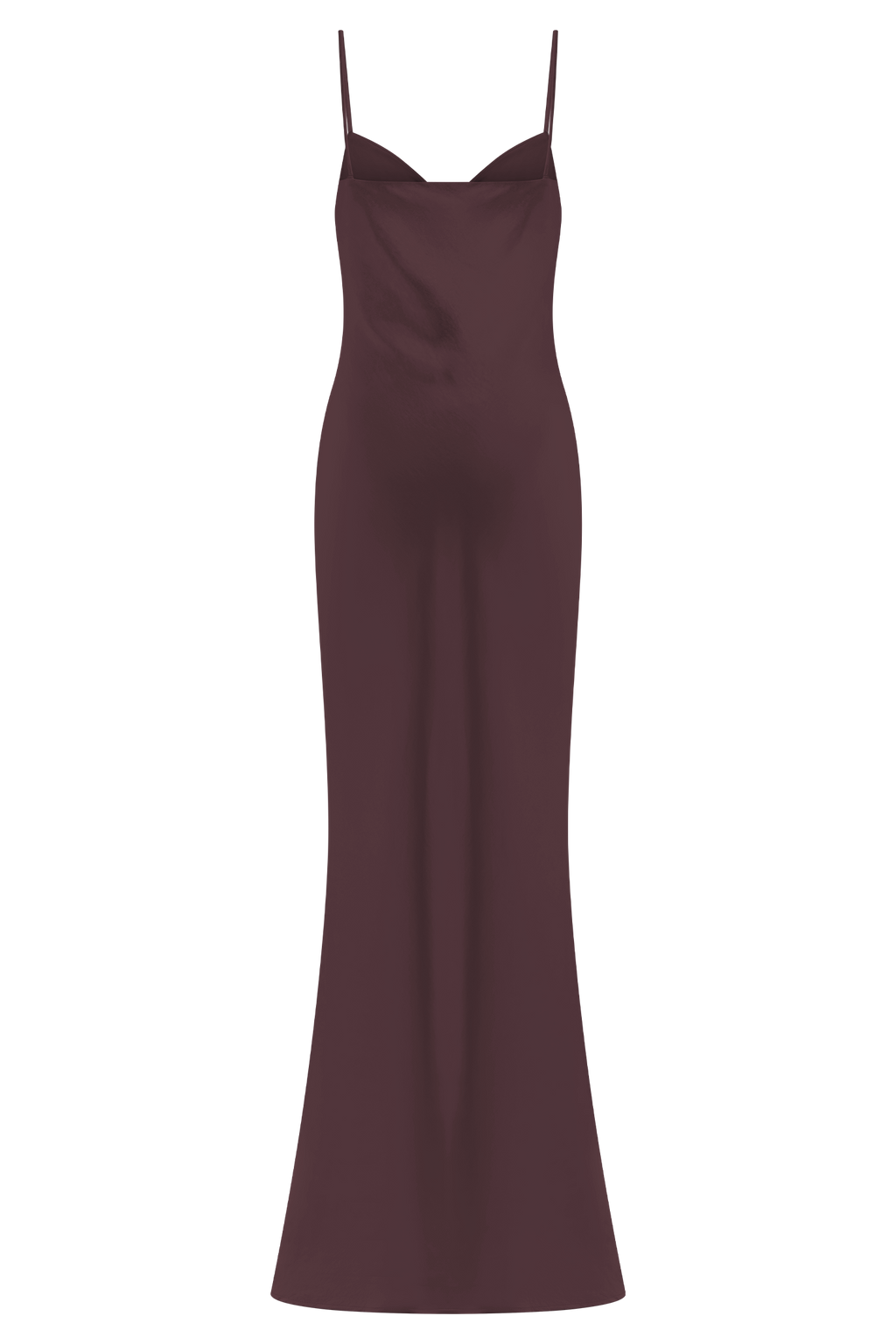 Levauro Lilly Sweetheart Saten Maxi Elbise - Bitter Çikolata