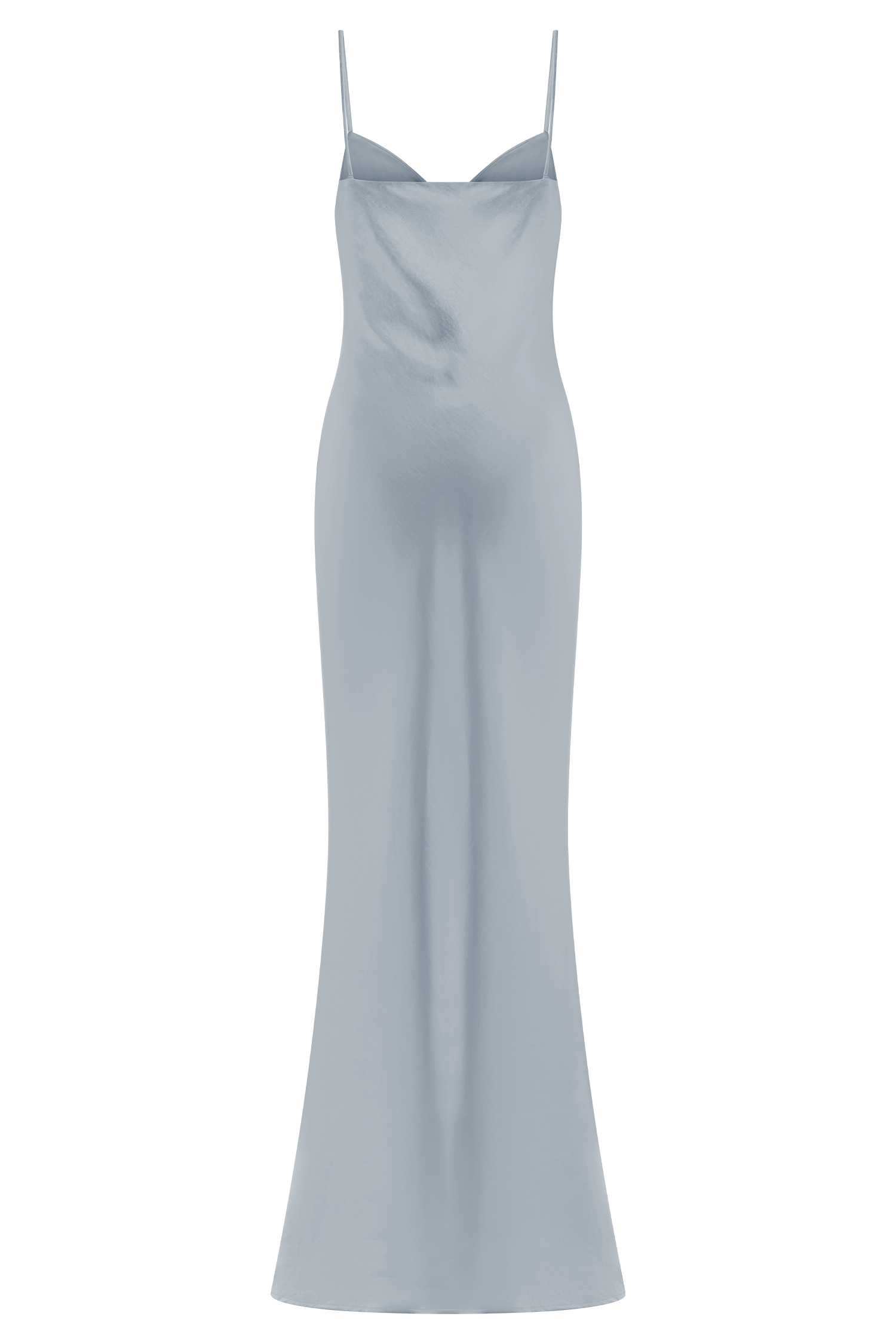 Levauro Lilly Sweetheart Saten Maxi Elbise - Buzlu Mavi