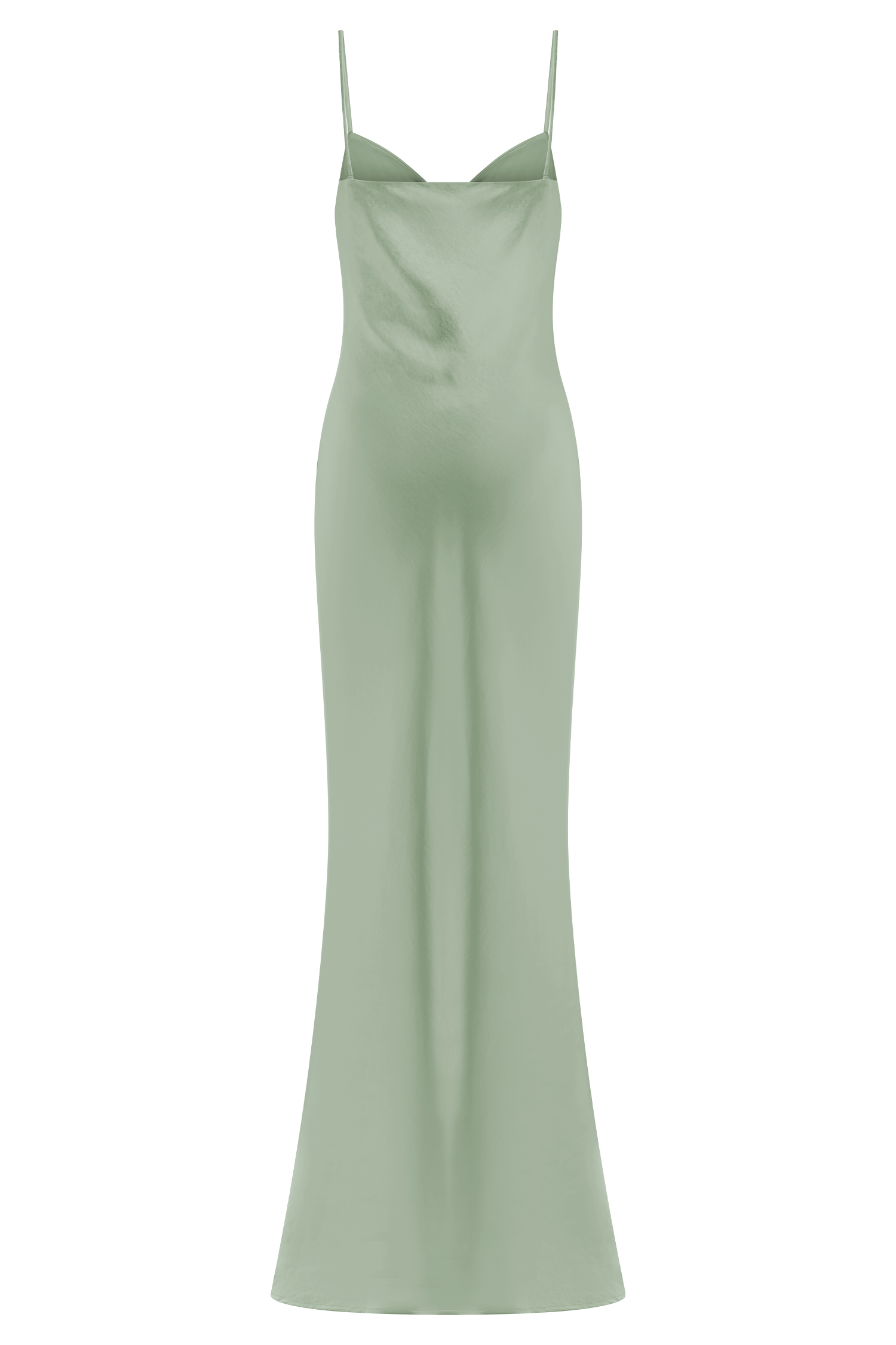 Levauro Lilly Sweetheart Saten Maxi Elbise - Adaçayı