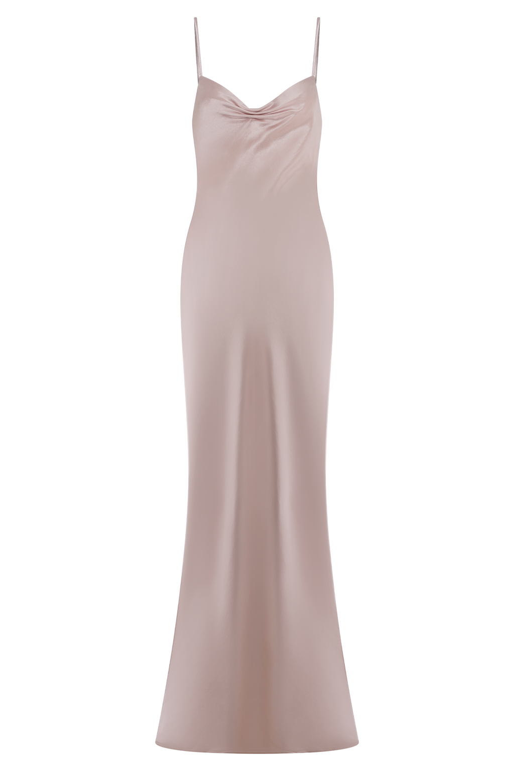 ROF Lilly Sweetheart Saten Uzun Elbise - Soft Pembe