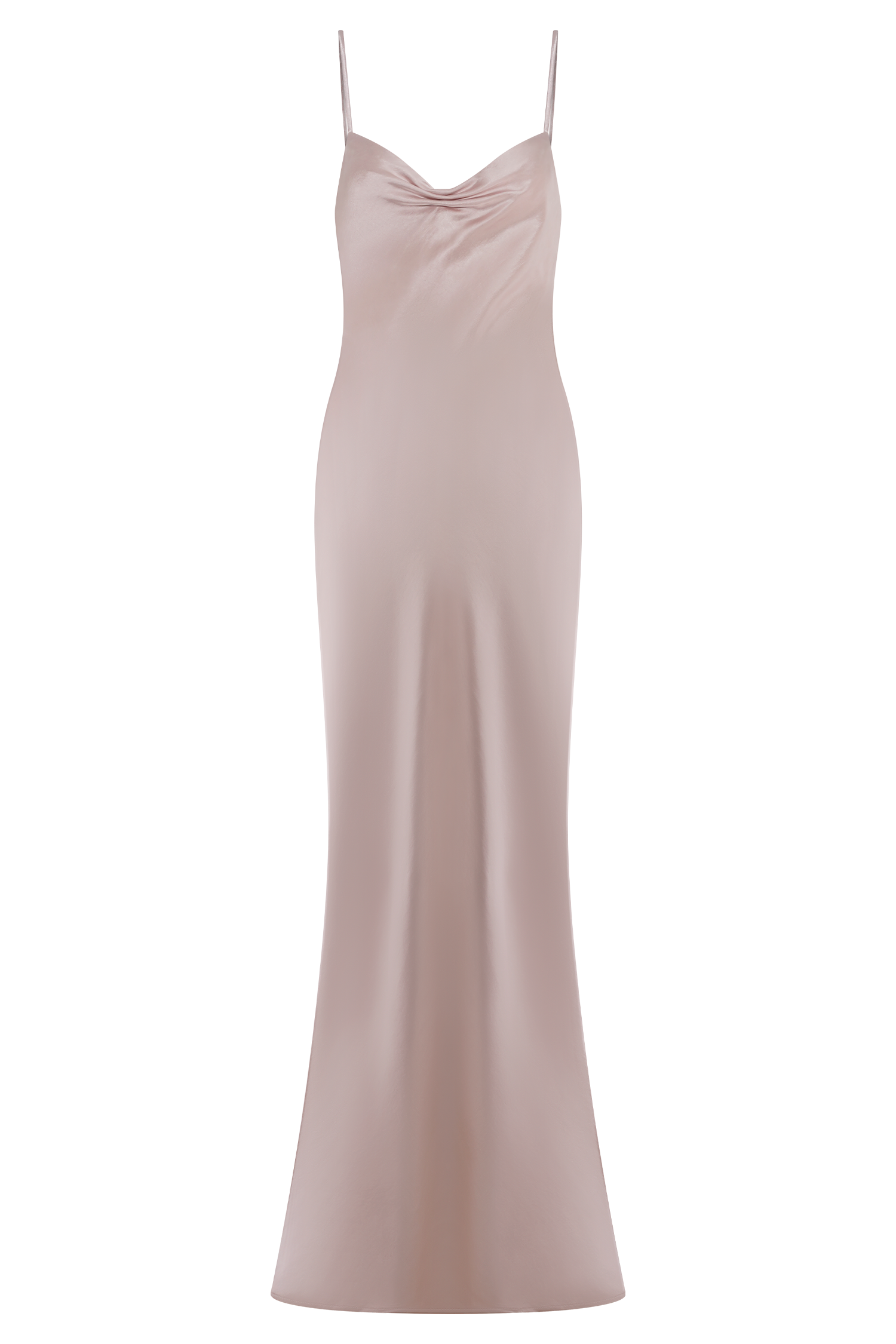 ROF Lilly Sweetheart Saten Uzun Elbise - Soft Pembe