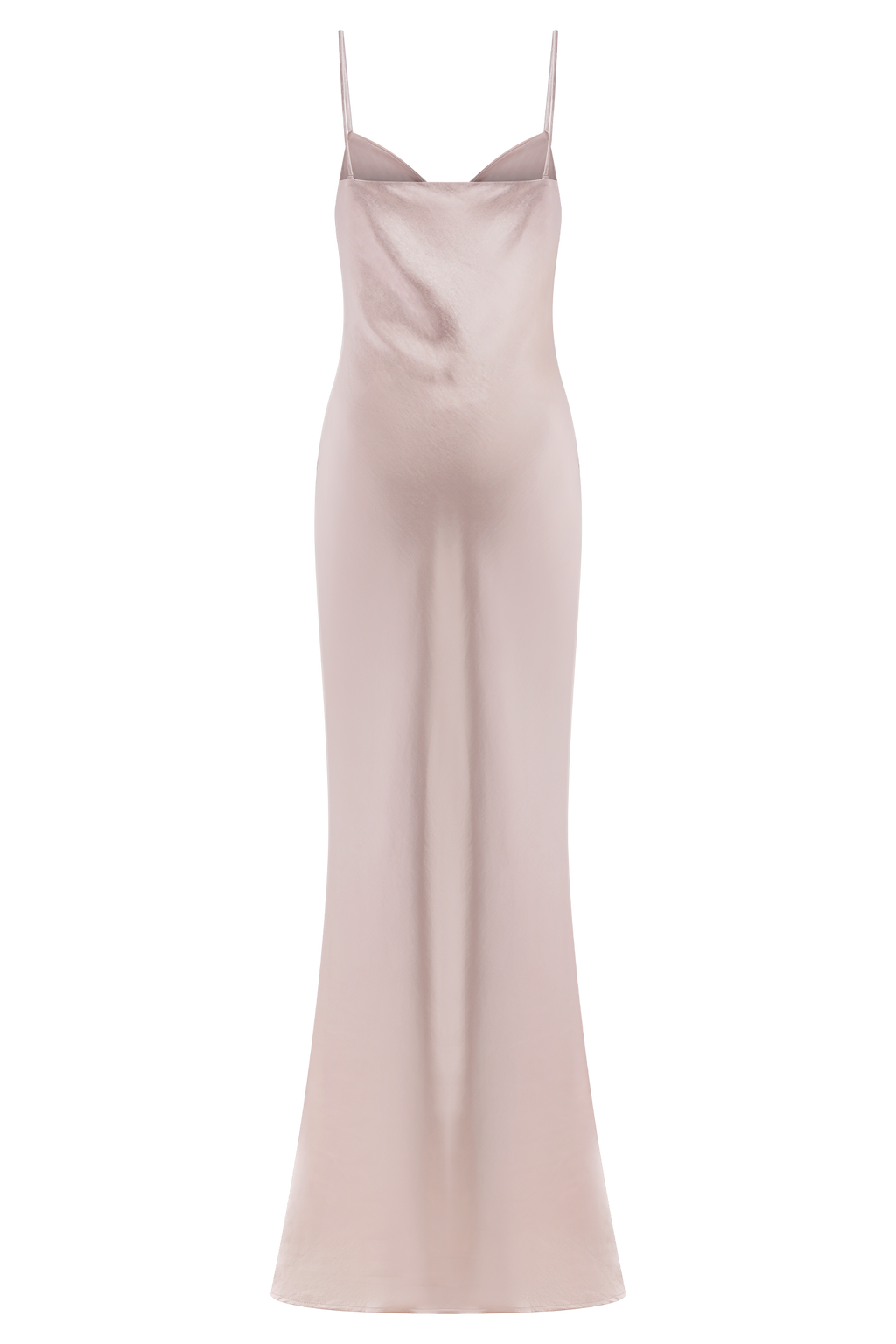 ROF Lilly Sweetheart Saten Uzun Elbise - Soft Pembe