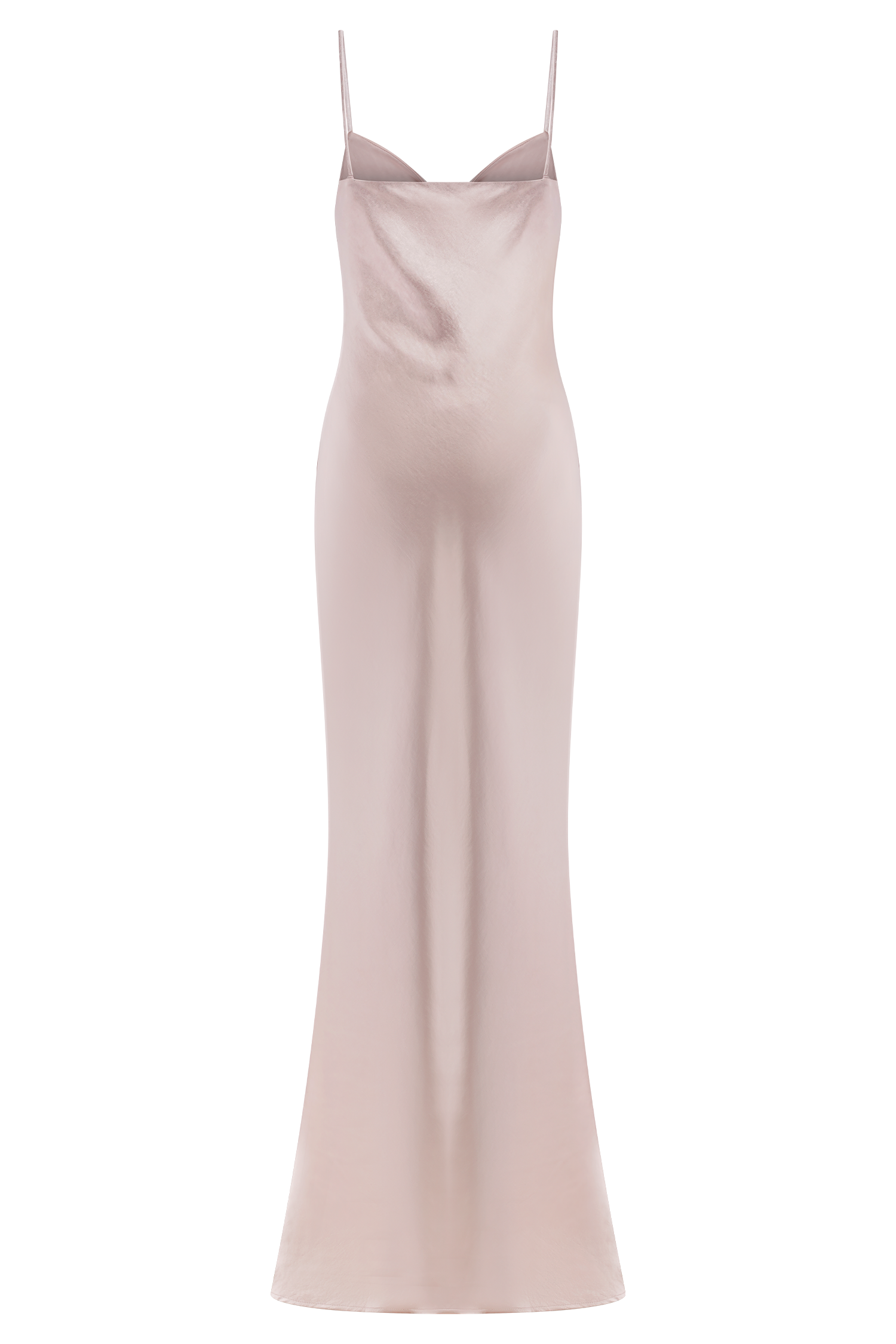 ROF Lilly Sweetheart Saten Uzun Elbise - Soft Pembe