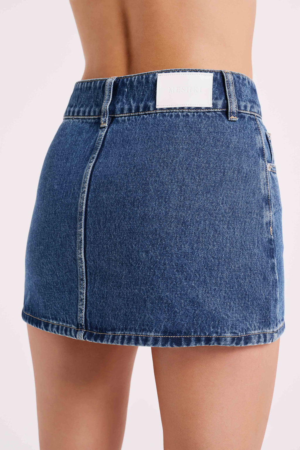 Levauro Julienne Denim Mini Etek - Lacivert