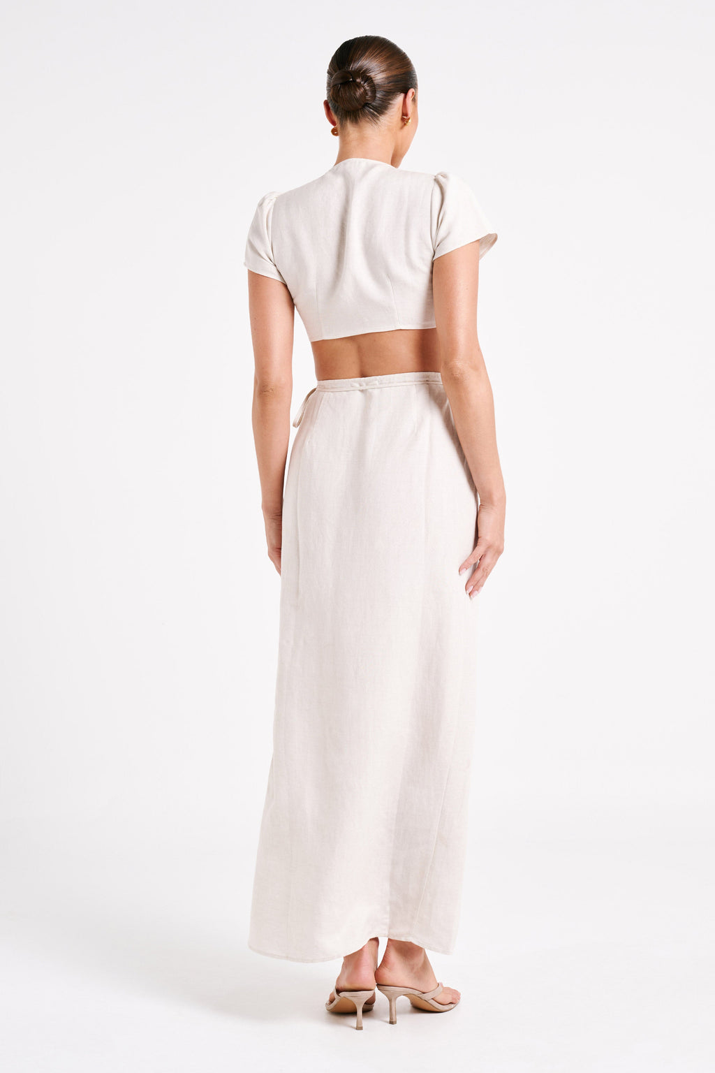 Levauro Fatima Keten Crop Top - Naturel