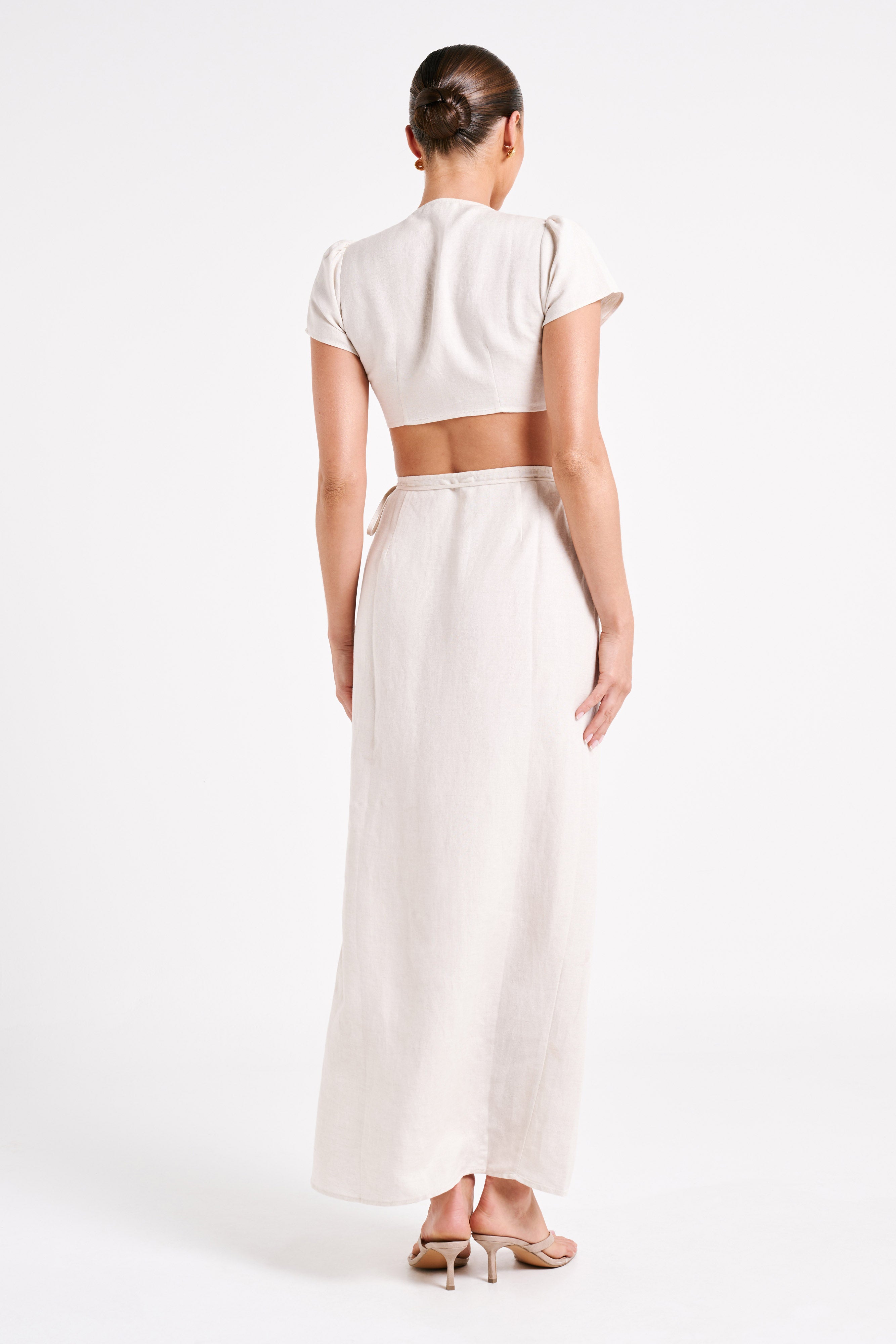 Levauro Fatima Keten Crop Top - Naturel