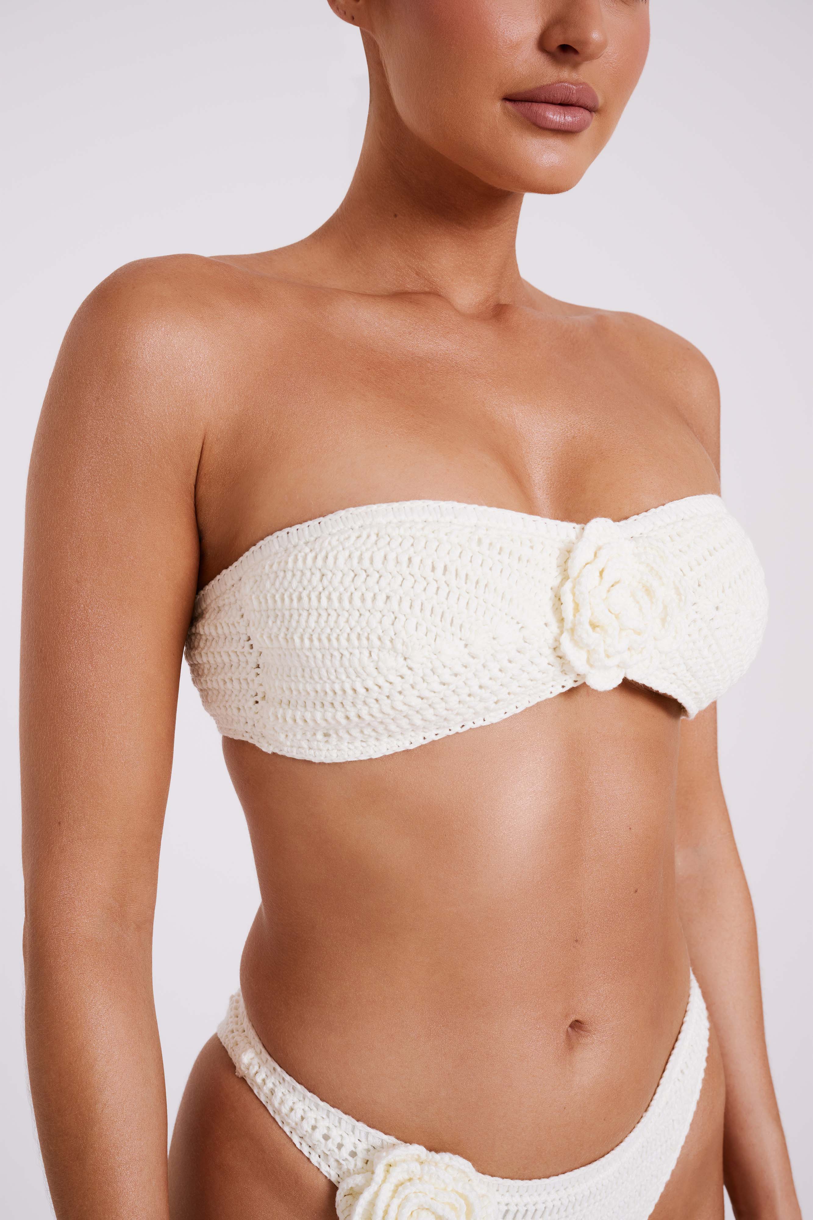 Levauro Noreen Rose Tığ İşi Bikini Üstü - Fildişi