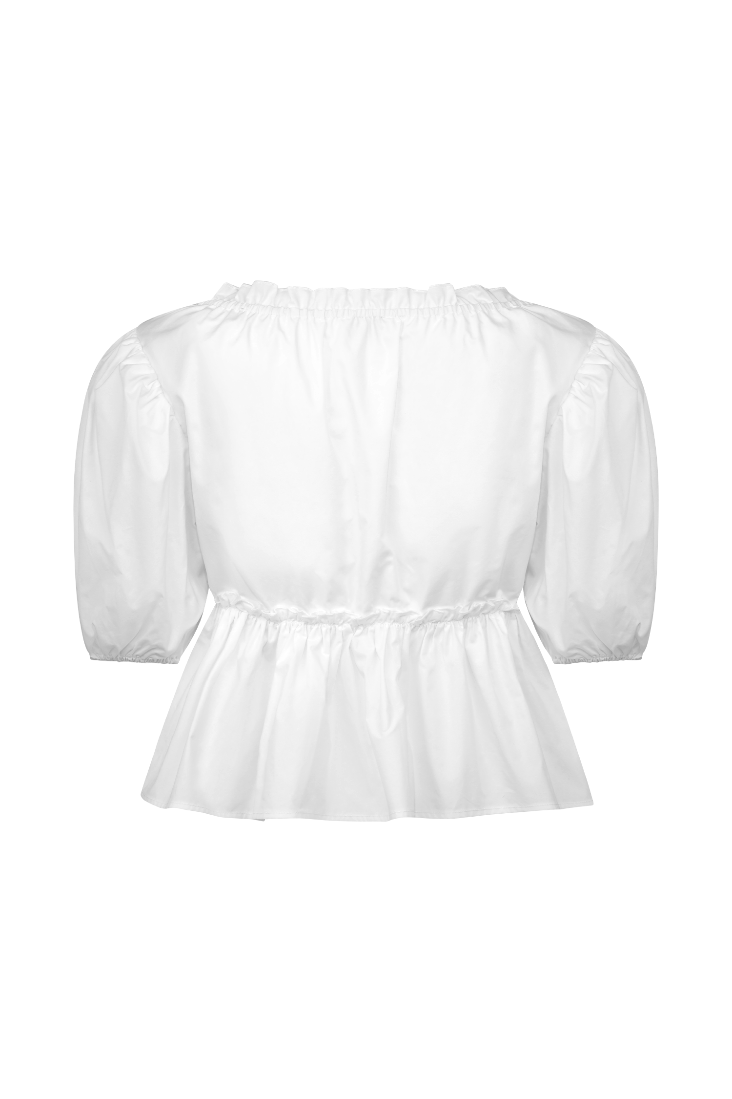 Levauro Magdalena Puf Crop Top - Beyaz