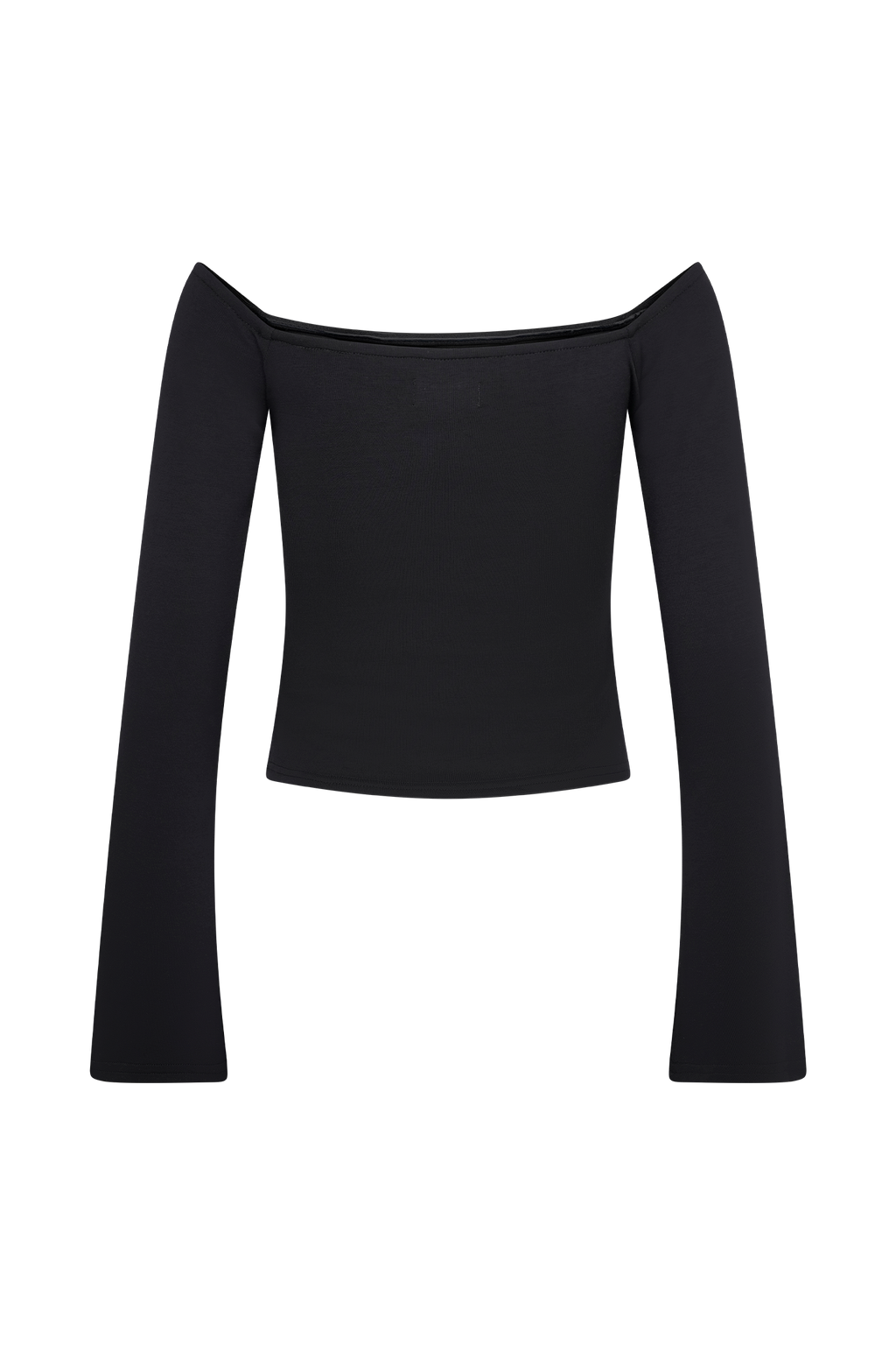 Levauro  Marlene Scuba Jersey Kontrast Üst - Siyah/Beyaz