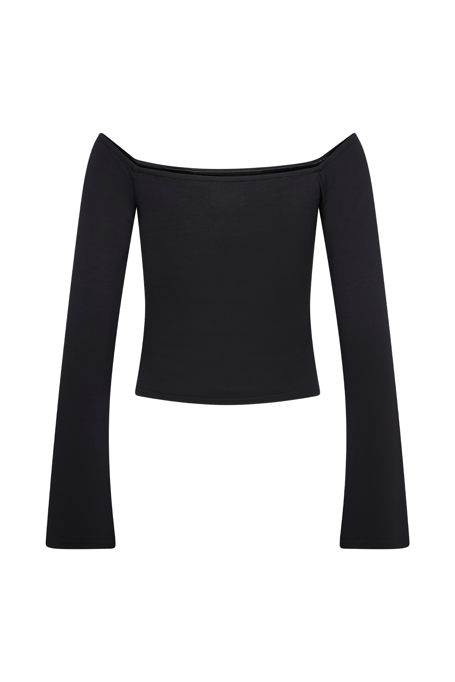 Levauro  Marlene Scuba Jersey Kontrast Üst - Siyah/Beyaz
