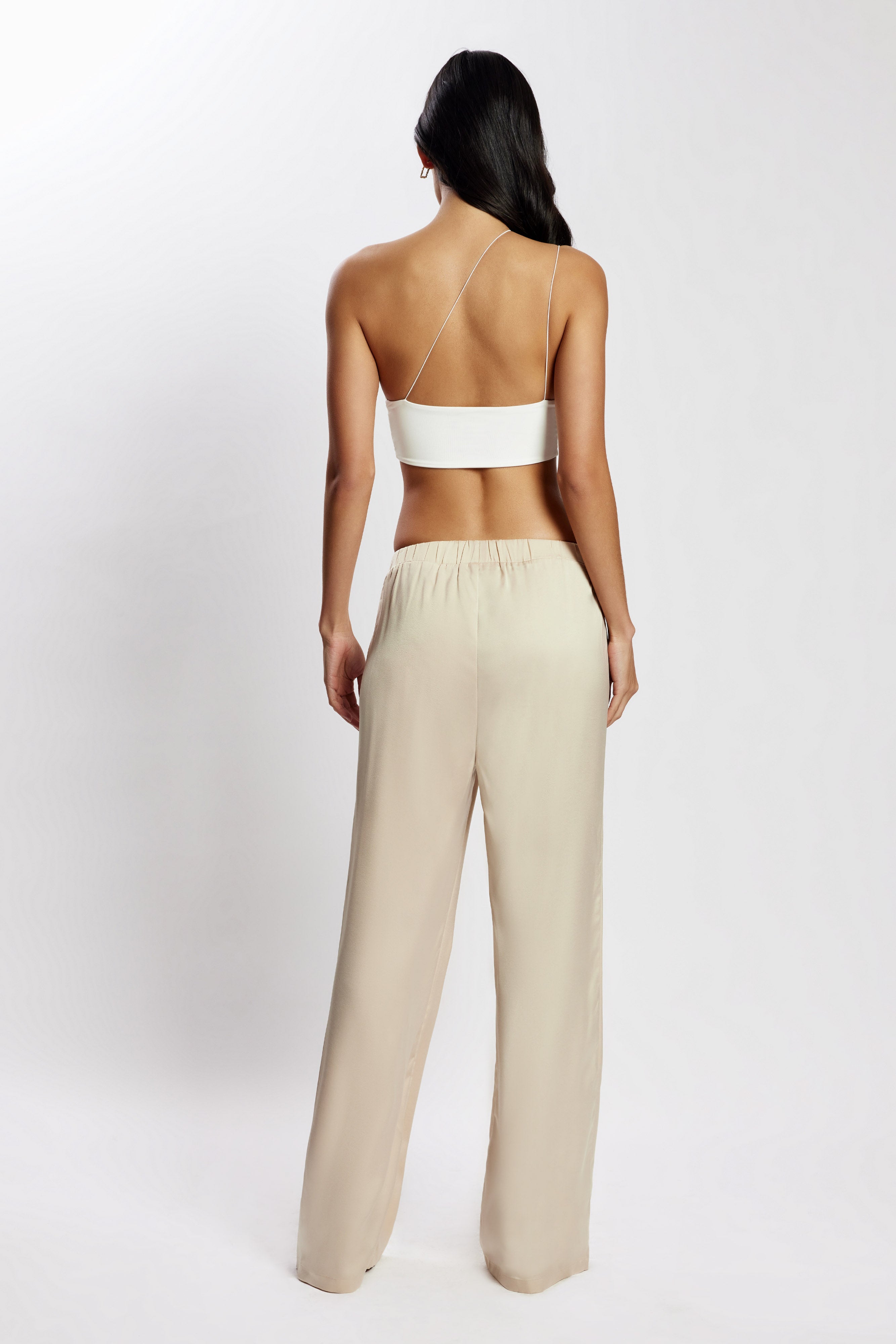 Levauro Montana Dantelli Kesikli Crop Top - Beyaz