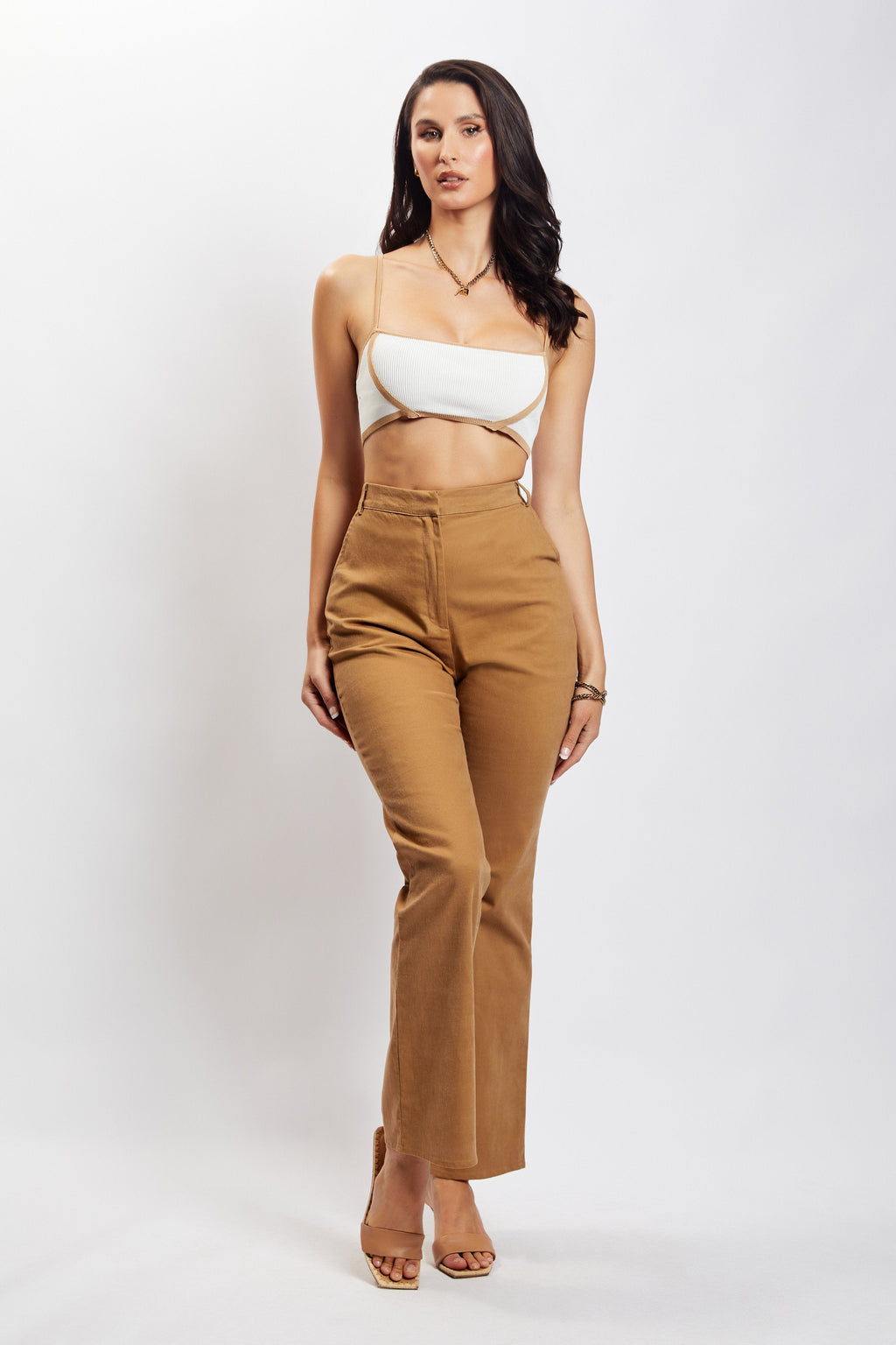 Levauro Cindy Flare Pantolon - Camel