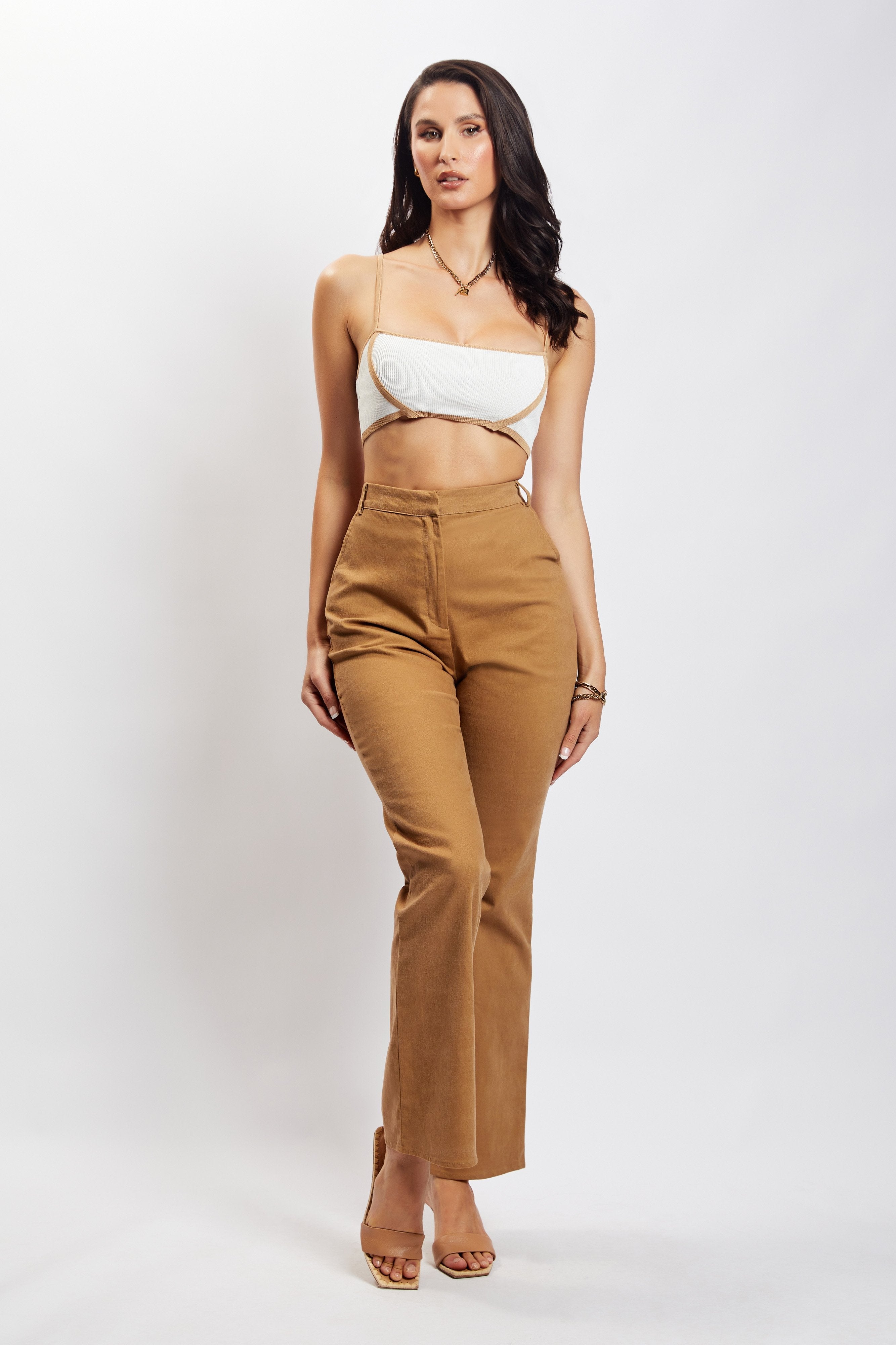 Levauro Cindy Flare Pantolon - Camel
