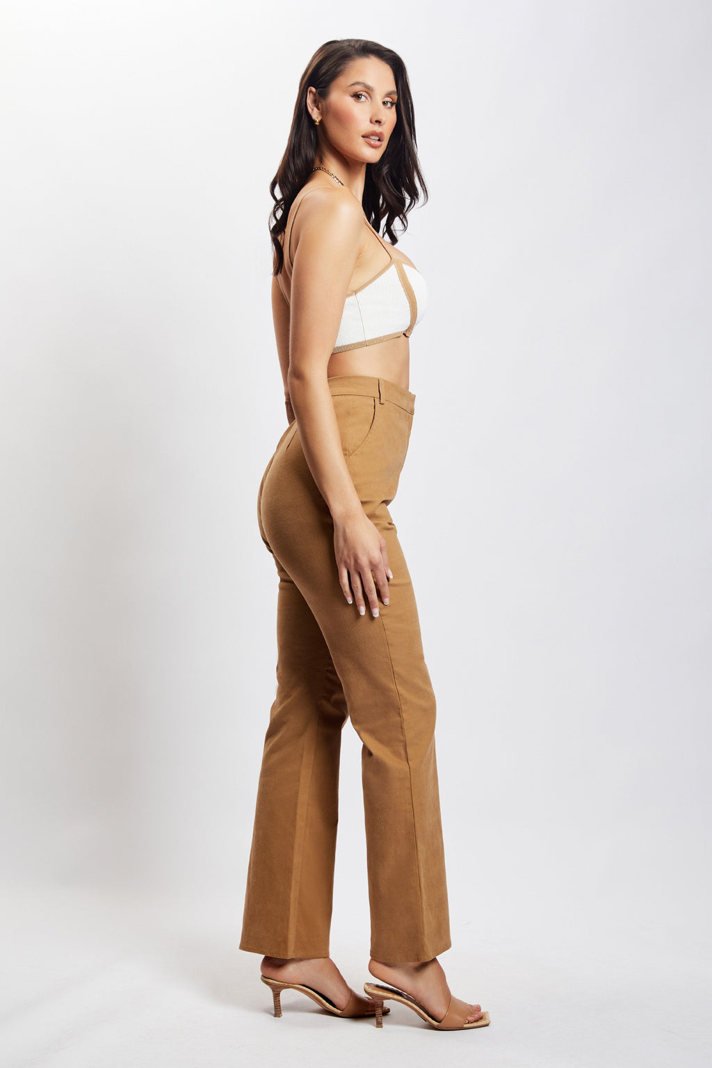 Levauro Cindy Flare Pantolon - Camel