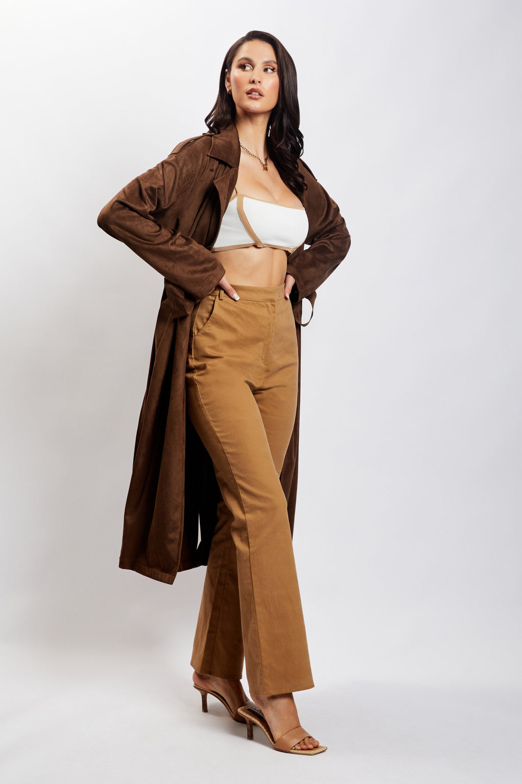 Levauro Cindy Flare Pantolon - Camel
