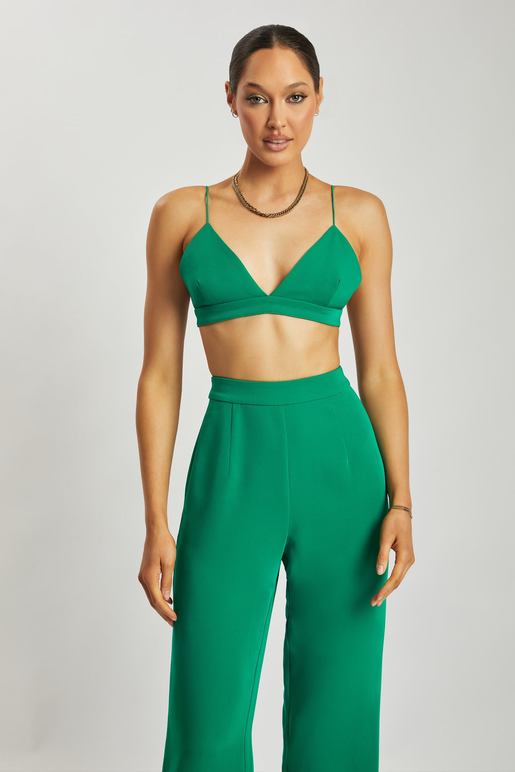 Levauro Cynthia Üçgen Bralet - Şişe Yeşili
