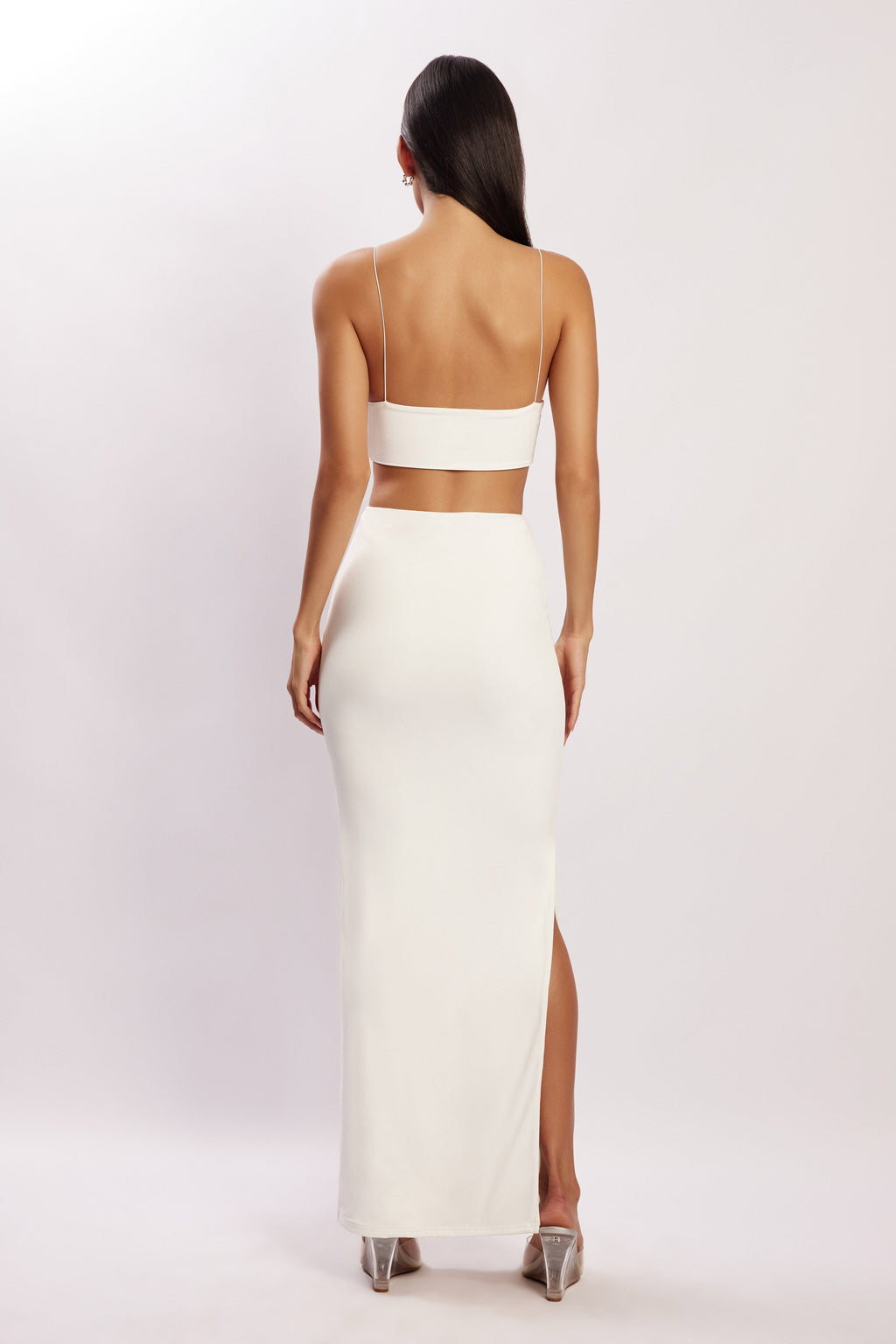 Levauro Montana Dantelli Kesikli Crop Top - Beyaz