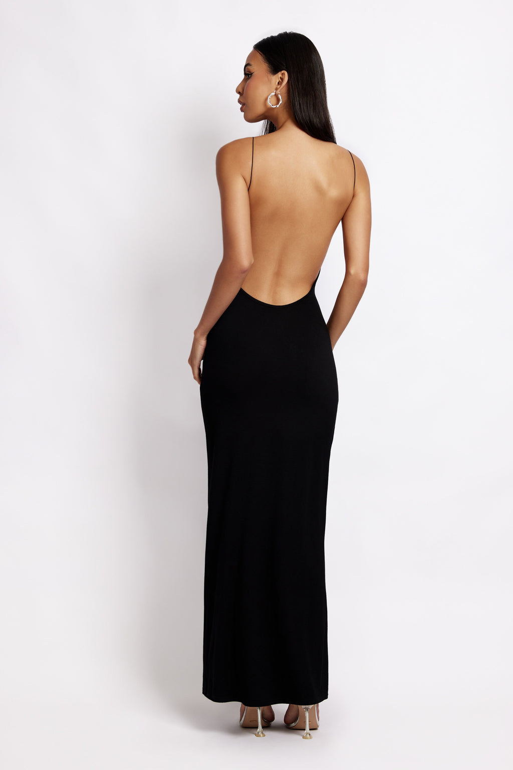Levauro Kirsty Strappy Yuvarlak Kesim Uzun Elbise - Siyah