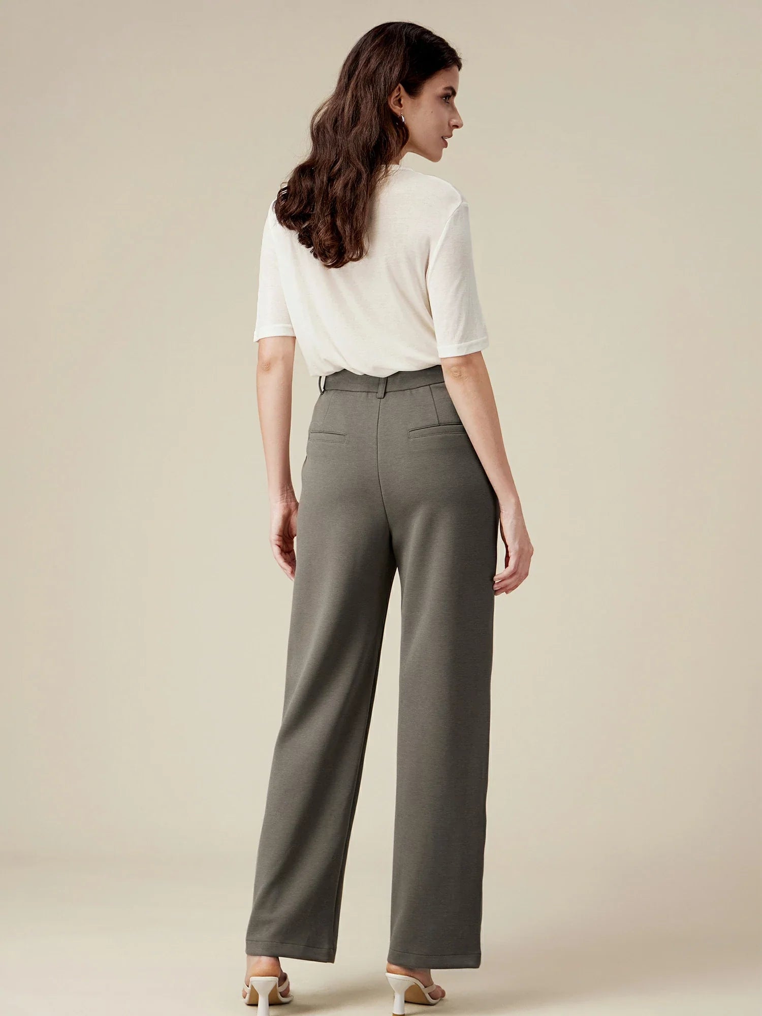 Levauro Lyocell ve Pamuklu Streç Düz Pantolon