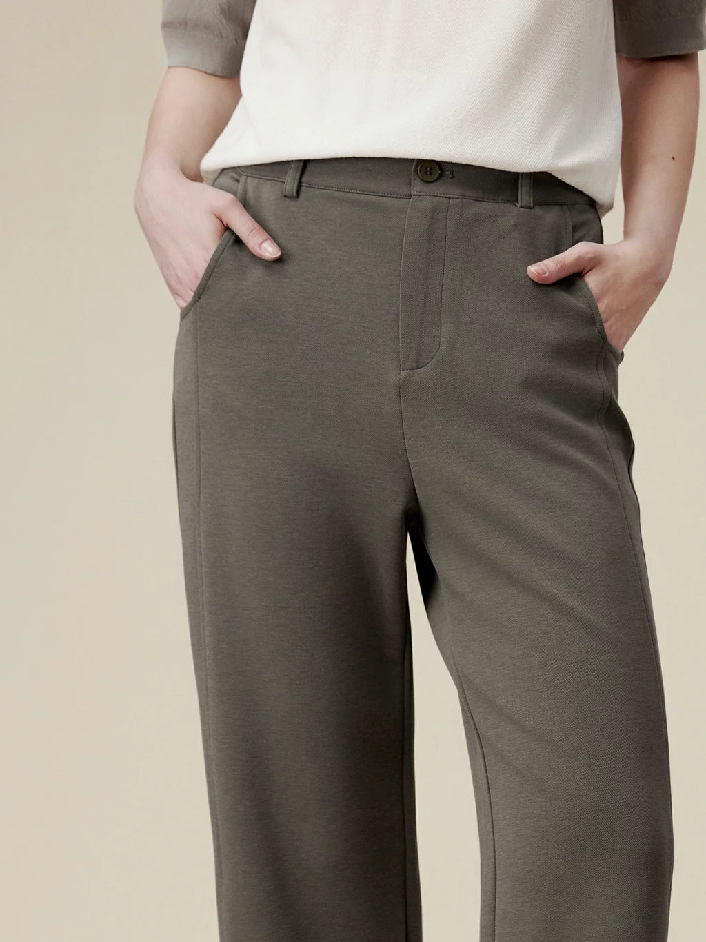 Levauro Lyocell ve Pamuklu Streç Düz Pantolon