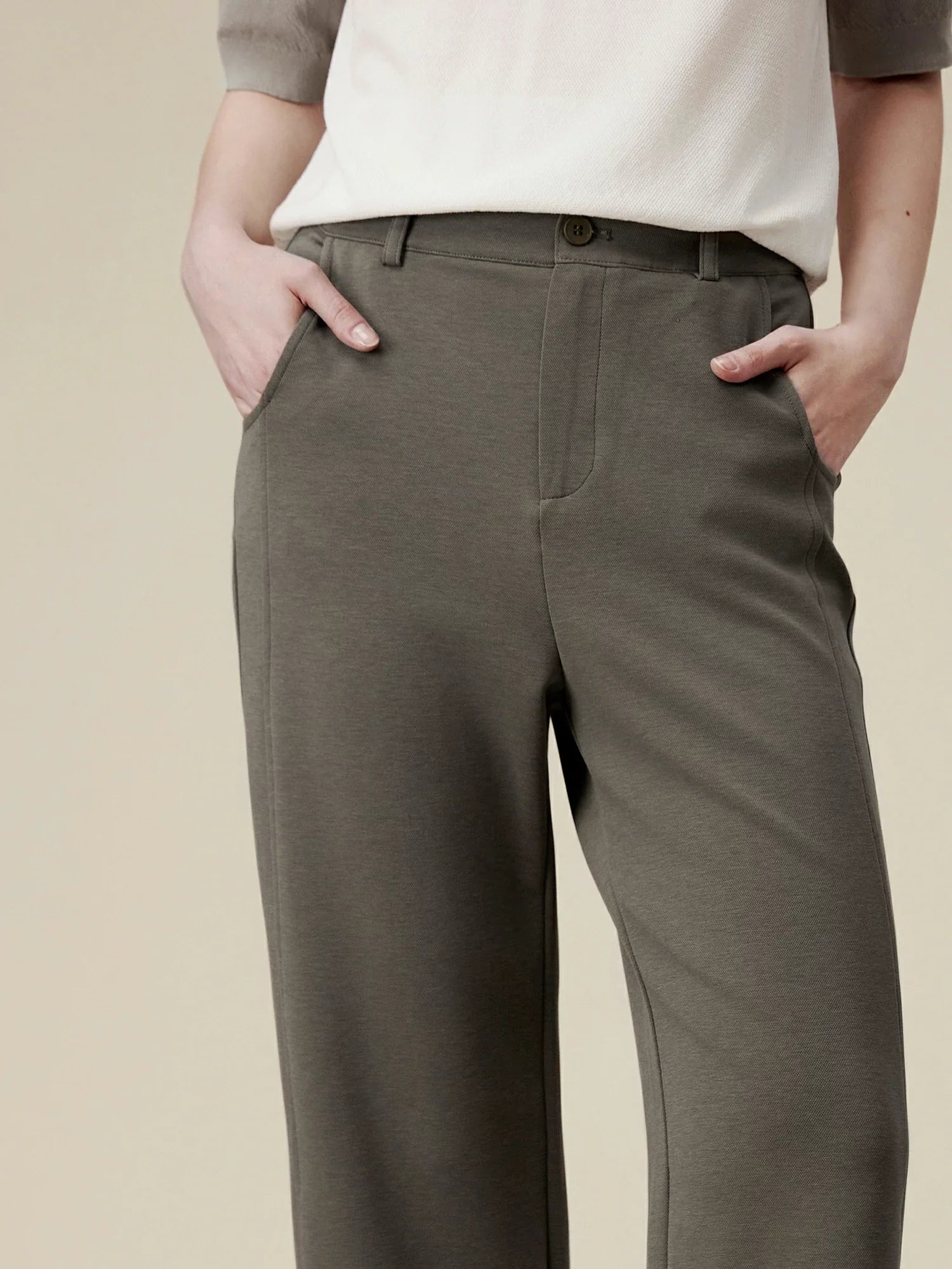 Levauro Lyocell ve Pamuklu Streç Düz Pantolon