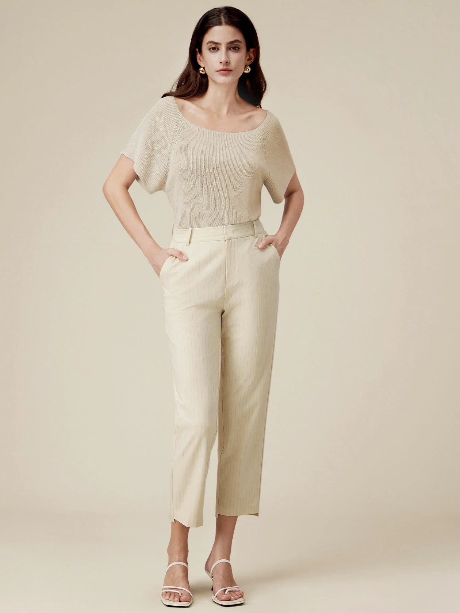 Levauro Pamuklu Çizgili Kısa Pantolon