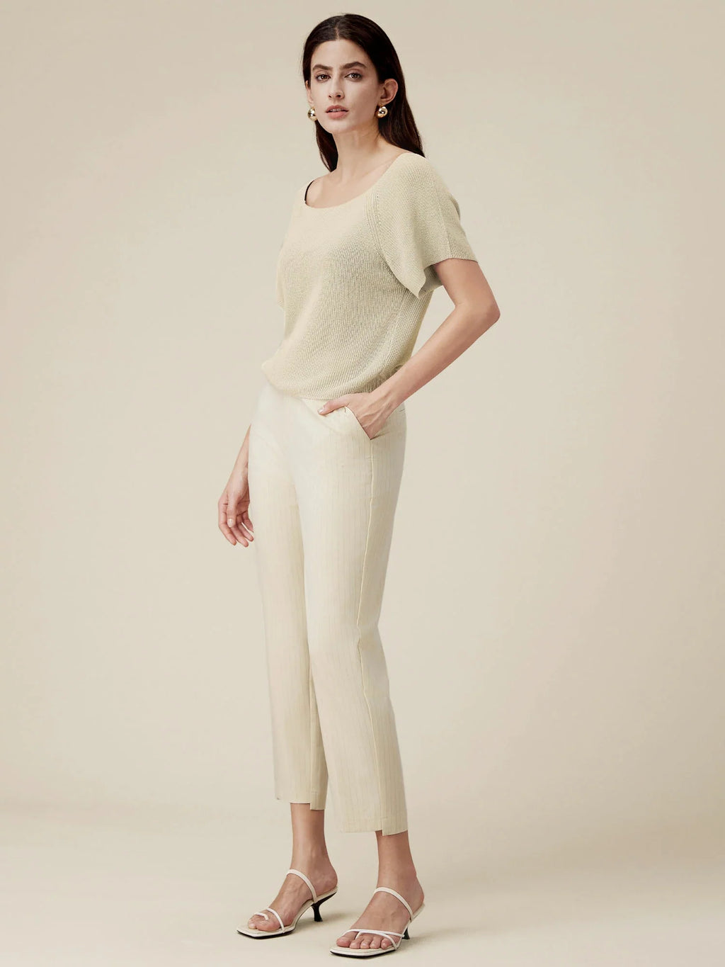 Levauro Pamuklu Çizgili Kısa Pantolon