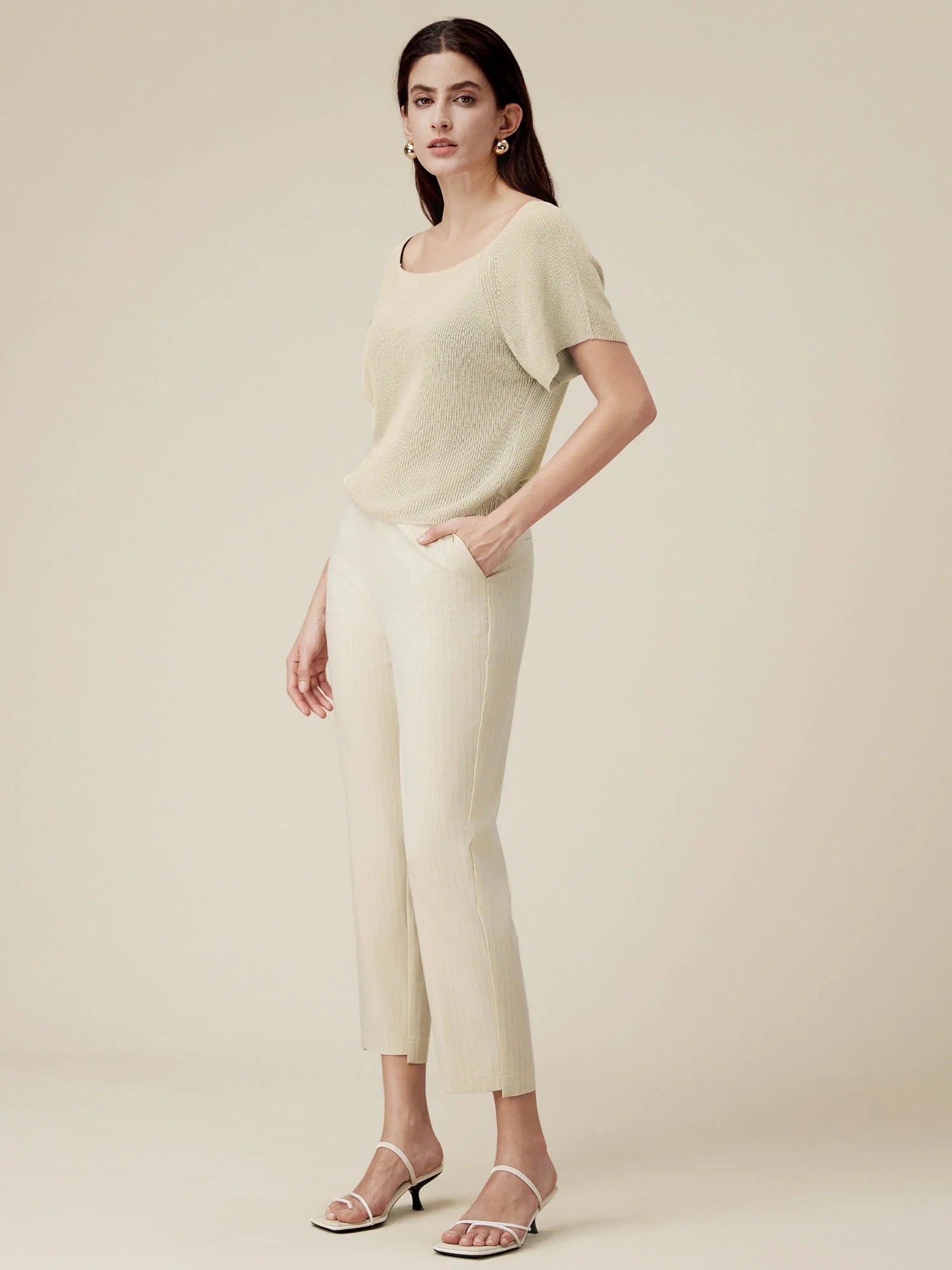 Levauro Pamuklu Çizgili Kısa Pantolon