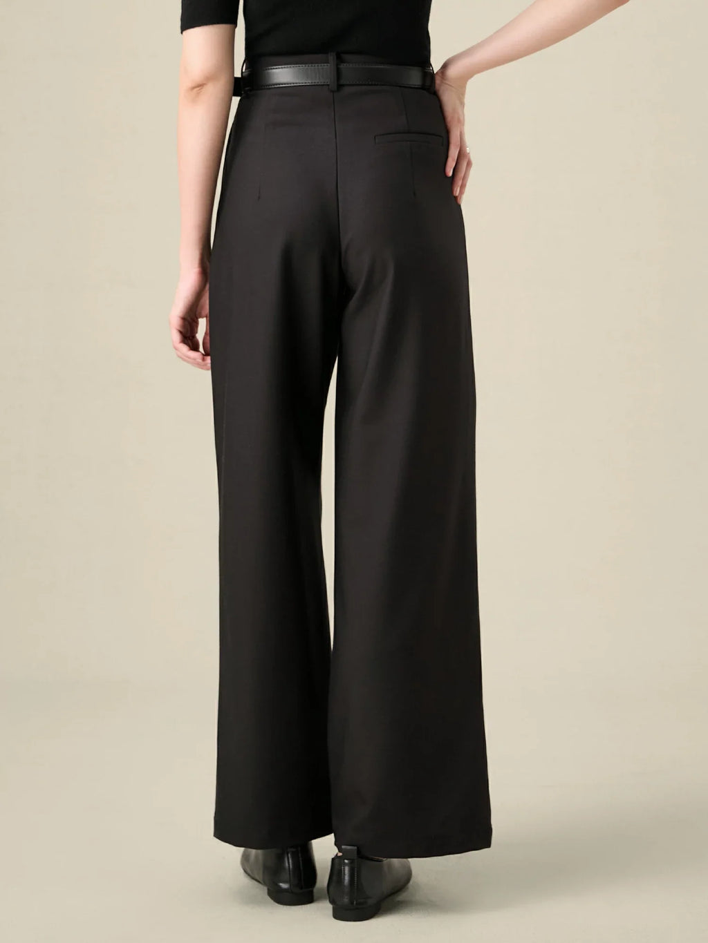 Levauro Krem Lyocell ve Asetat İş Pantolonu Bol Kesim