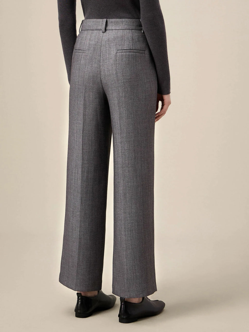 Levauro Kadın Yünlü Bol Düz Pantolon