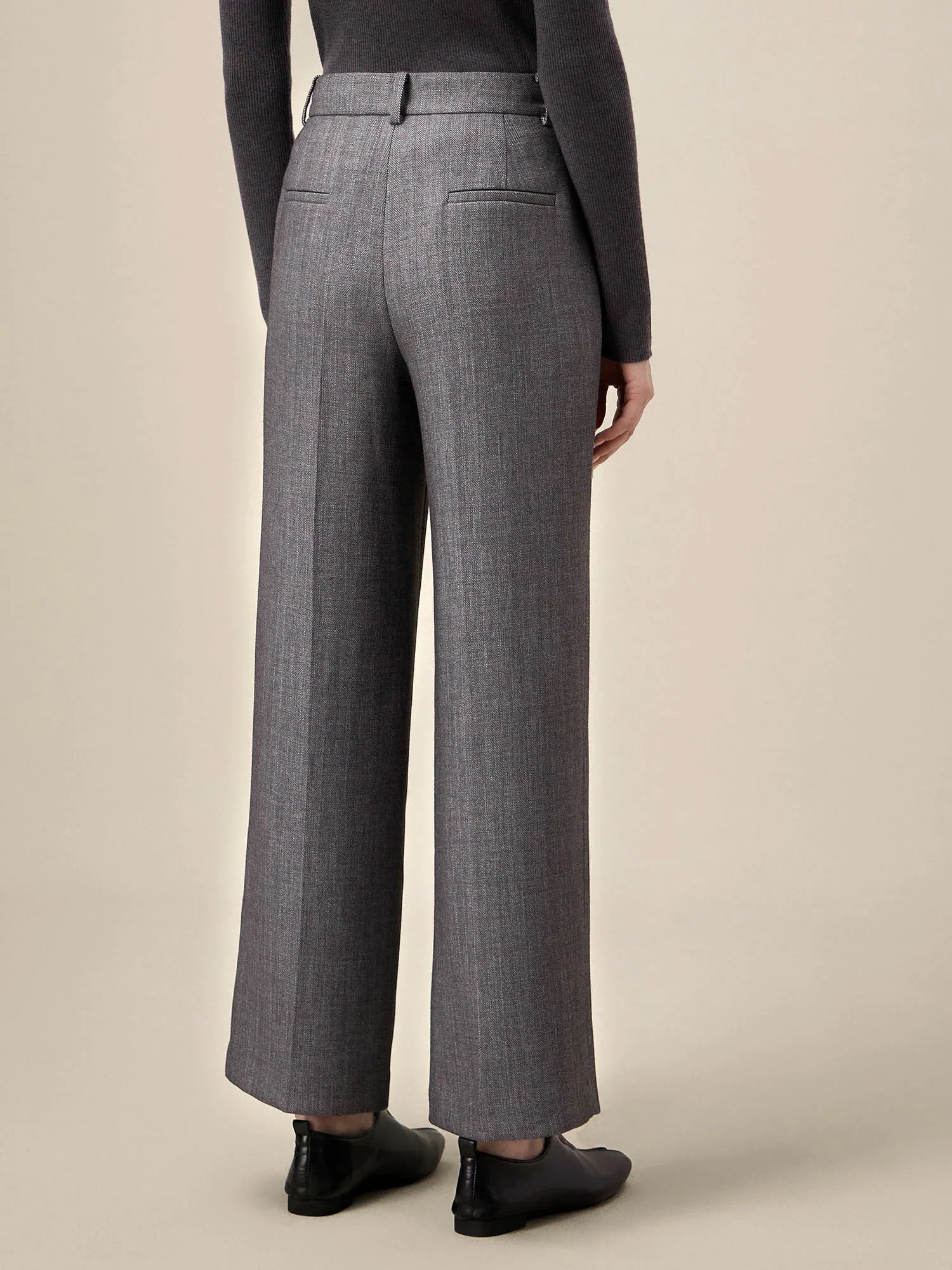 Levauro Kadın Yünlü Bol Düz Pantolon