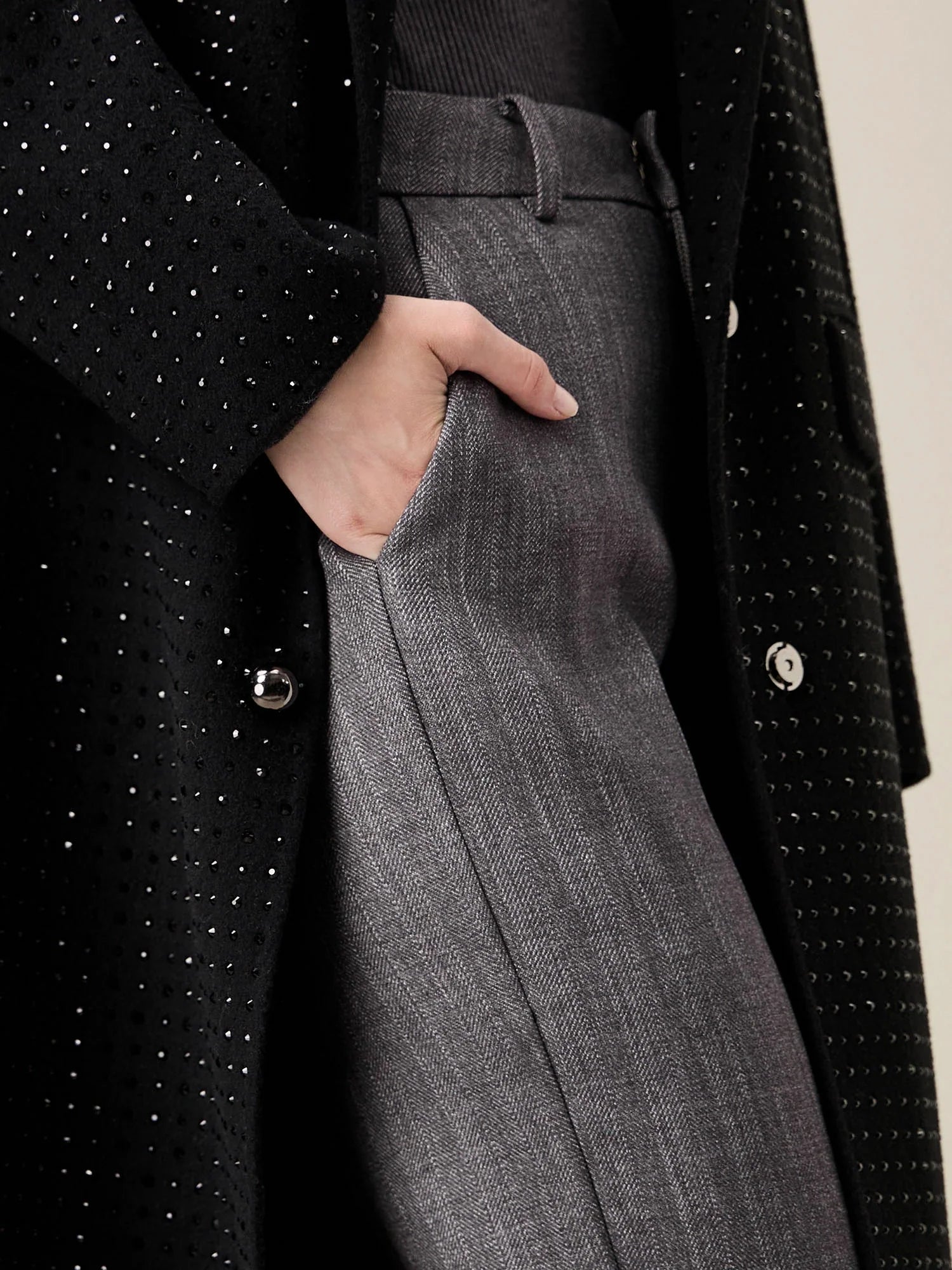 Levauro Kadın Yünlü Bol Düz Pantolon