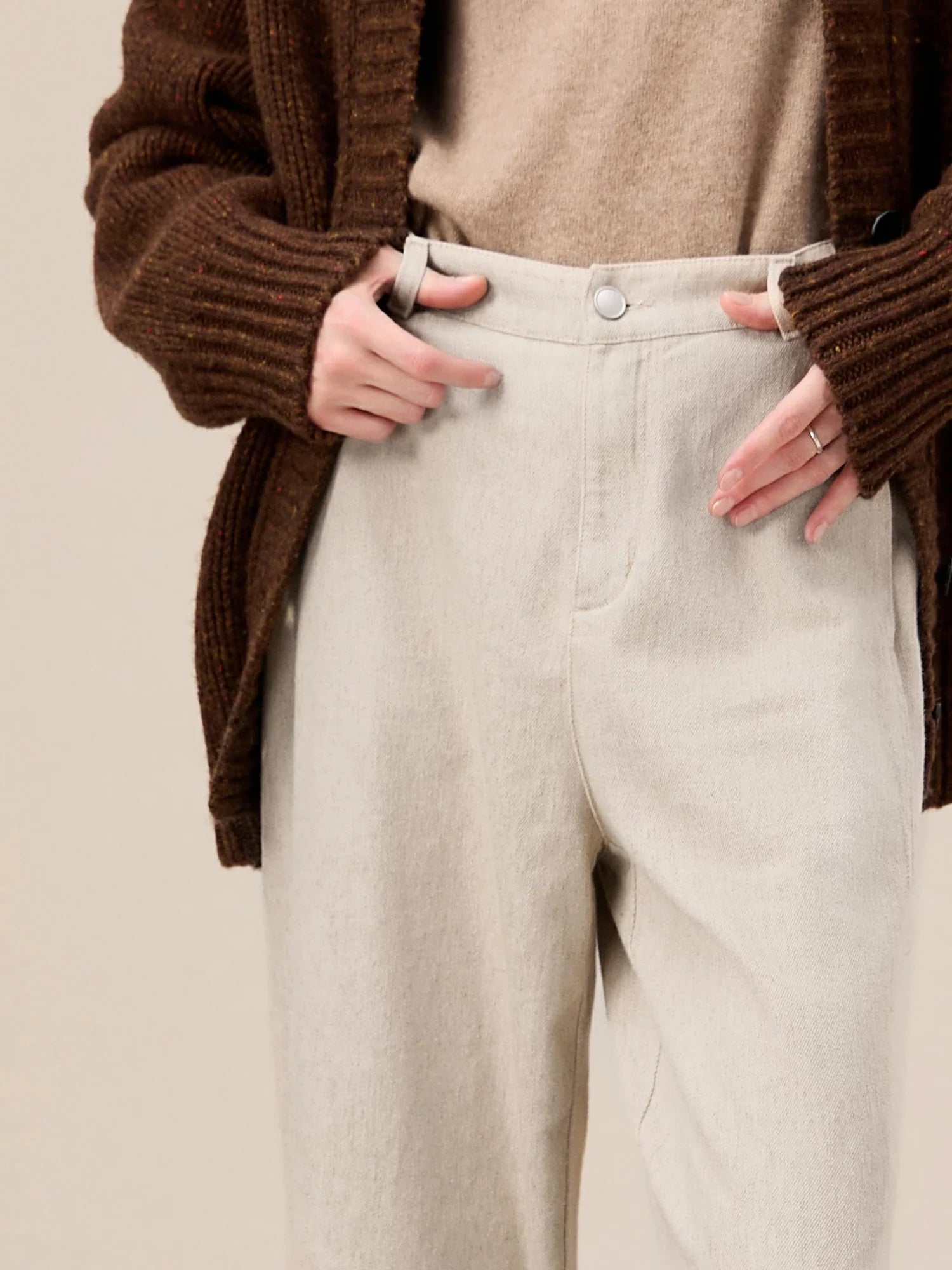 Levauro Kadın Pamuklu ve Keten Düz Pantolon