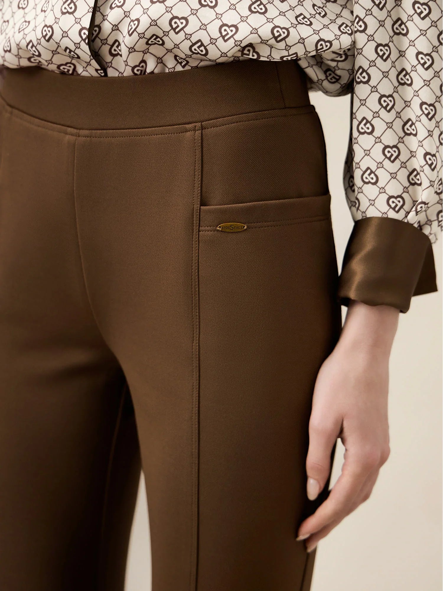 Levauro Kadın Esnek Slim Fit Geniş Paça Pantolon