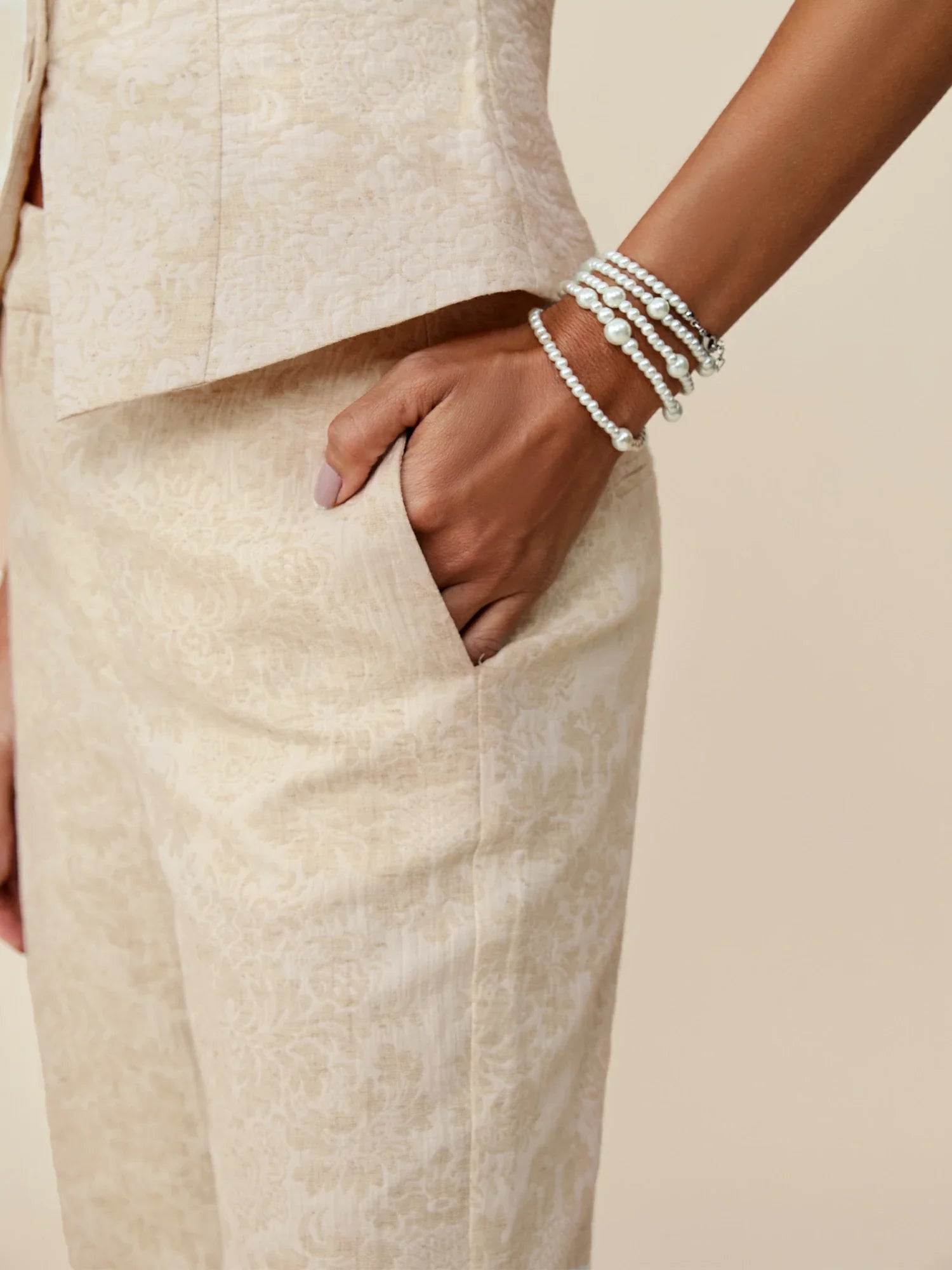 Levauro Pamuk ve Keten Jakarlı Takım Pantolonu