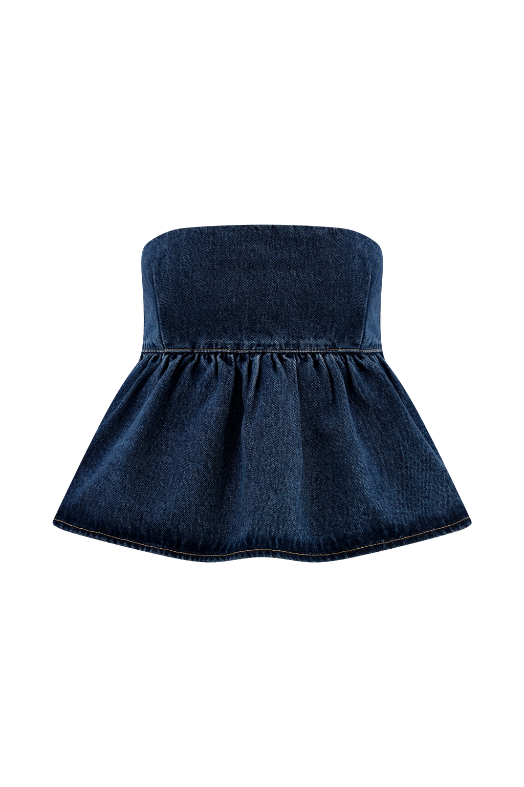 Levauro Pauline Straplez Denim Üst - 90'Lar Mavi