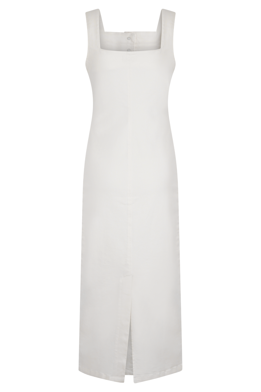 Levauro Reyna Denim Midi Elbise - Beyaz