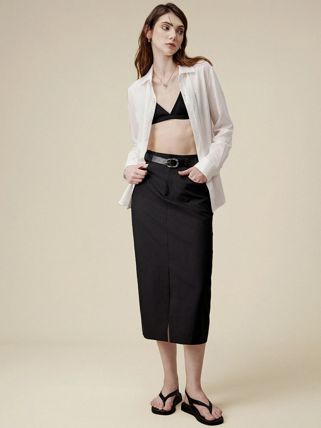 Levauro Düz Yırtmaçlı Takım Elbise Yarım Etek