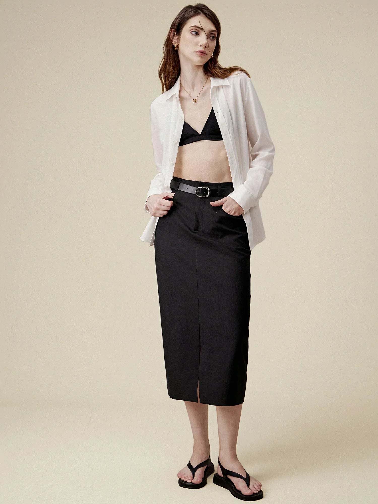 Levauro Düz Yırtmaçlı Takım Elbise Yarım Etek