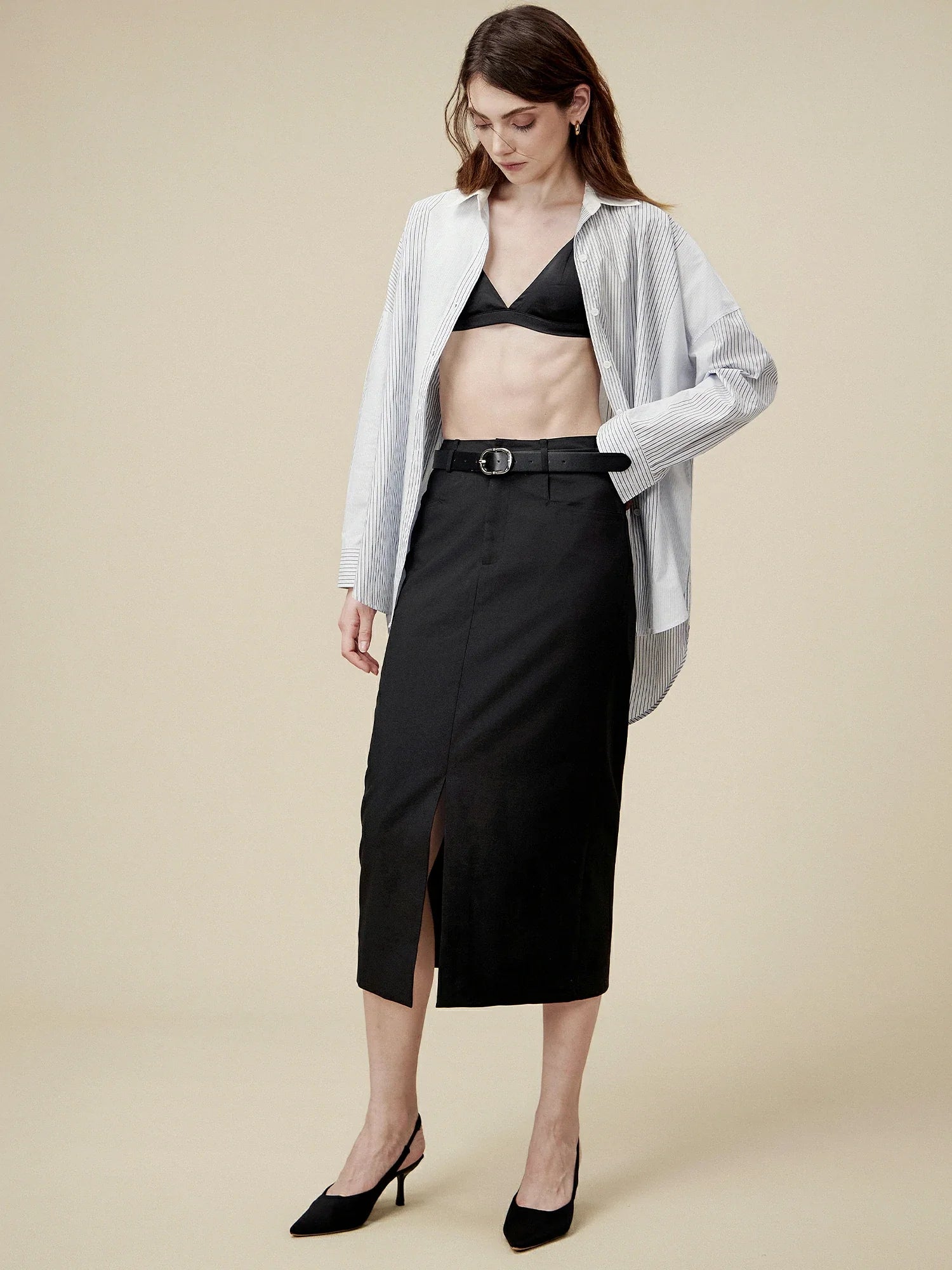 Levauro Düz Yırtmaçlı Takım Elbise Yarım Etek