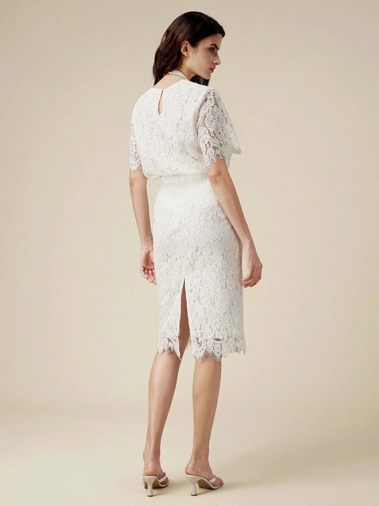 Levauro Pamuklu Yüksek Bel Dantel Etek