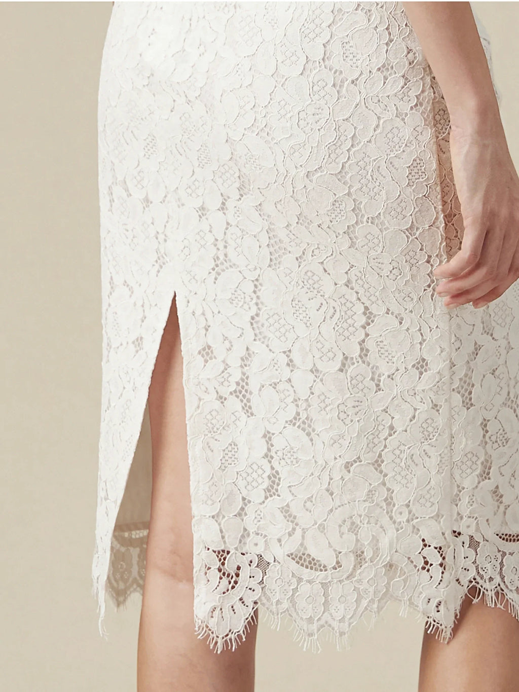 Levauro Pamuklu Yüksek Bel Dantel Etek