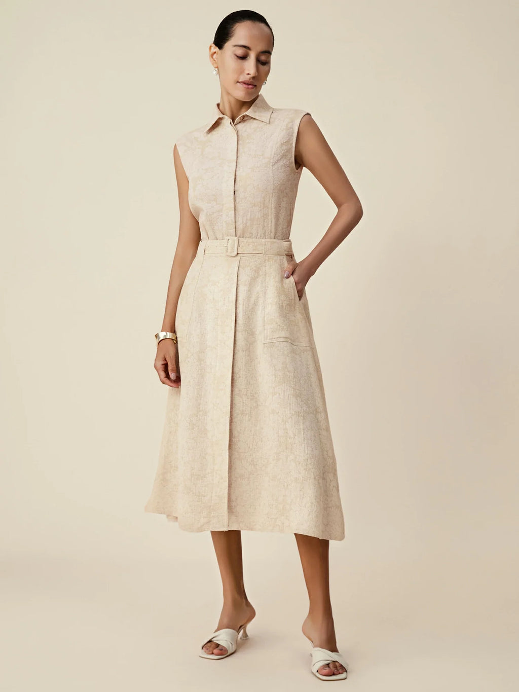 Levauro Pamuk ve Keten Jakarlı A Kesim Etek