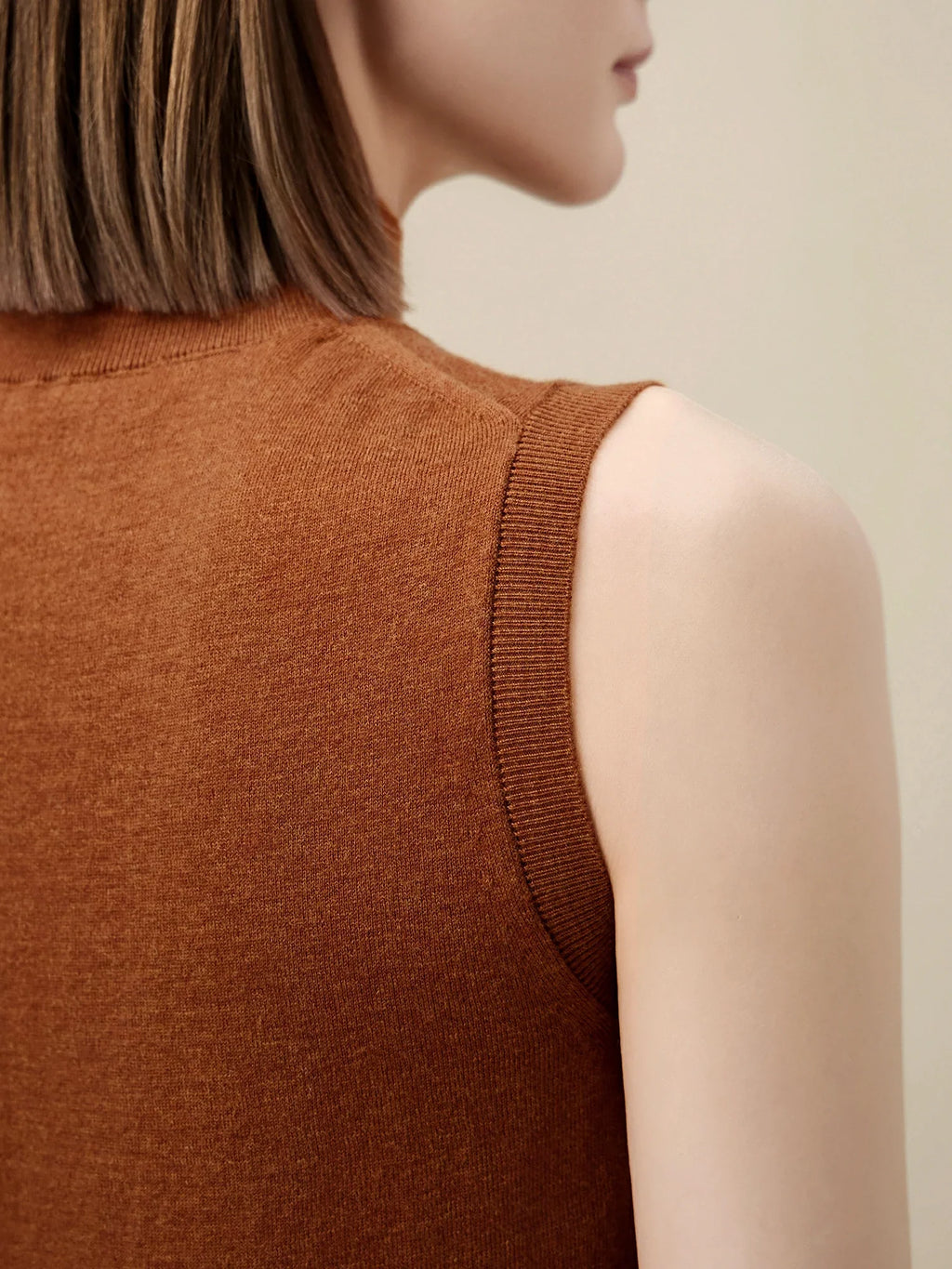 Levauro Yün Balıkçı Yaka Kolsuz Kazak Yelek Üst